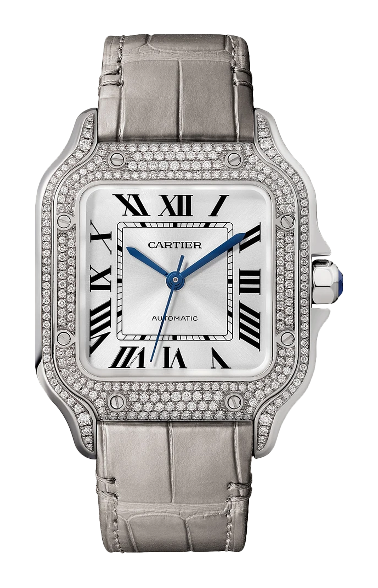 Cartier | SANTOS DE CARTIER MODELLO, MEDIO, ORO BIANCO, DIAMANTI, AUTOMATICO - WJSA0014 (1)