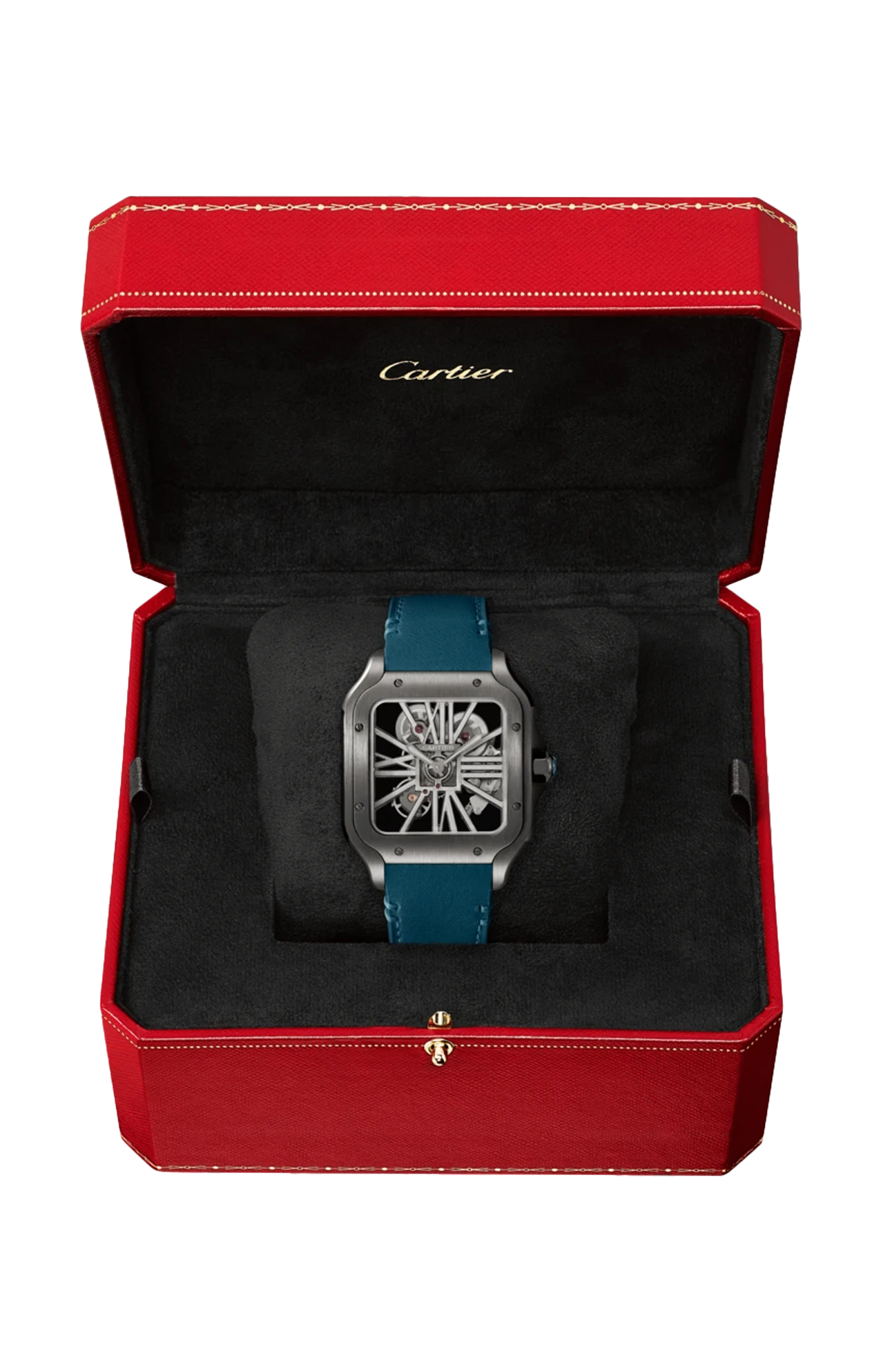 Cartier | SANTOS DE CARTIER MODELLO GRANDE, SCHELETRATO, ACCIAIO, MANUALE - WHSA0023 (3)