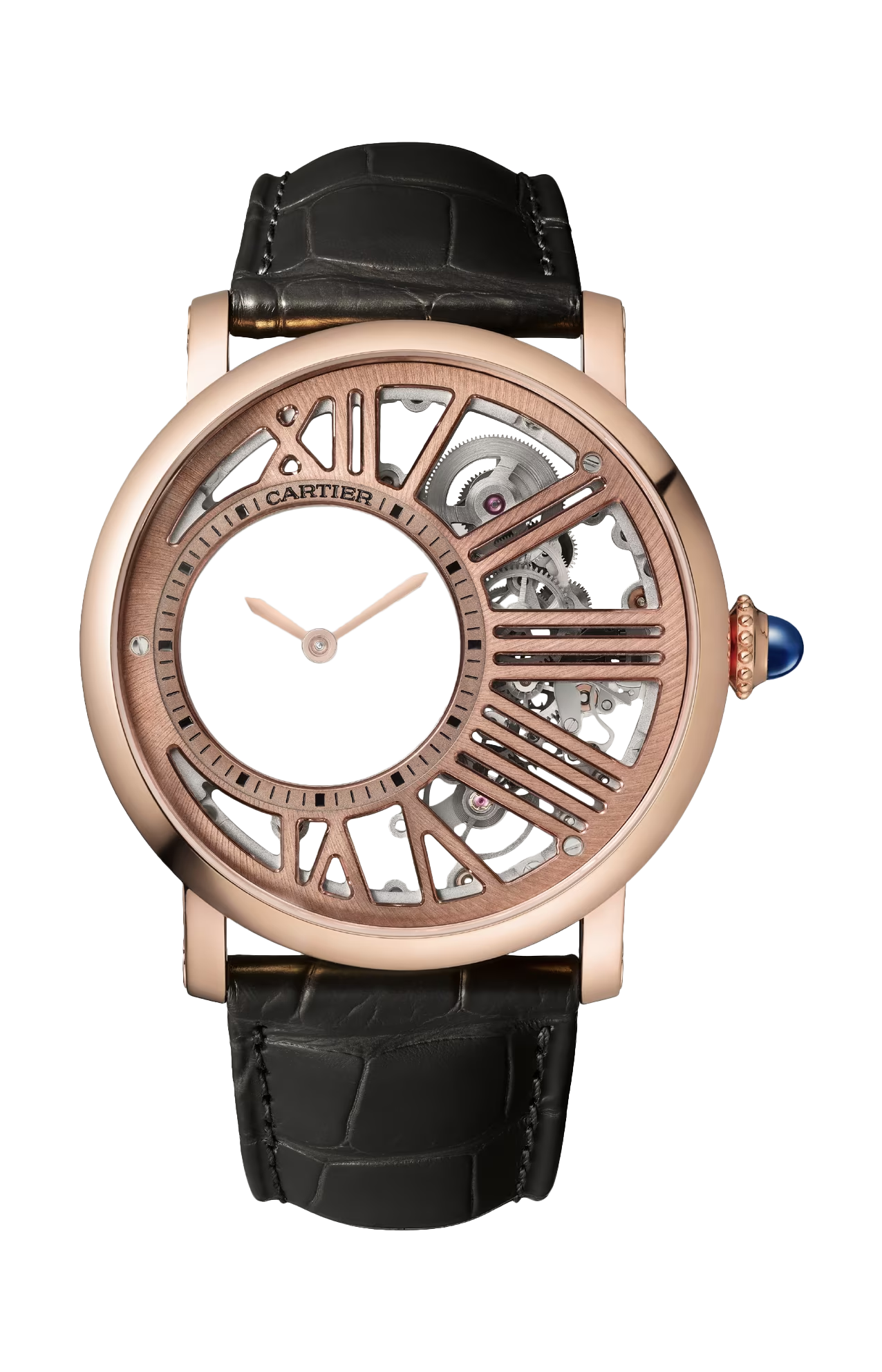 Cartier | ROTONDE DE CARTIER SCHELETRATO CON VISUALIZZAZIONE MISTERIOSA, 42 MM, ORO ROSA, MANUALE - WHRO0060 (1)