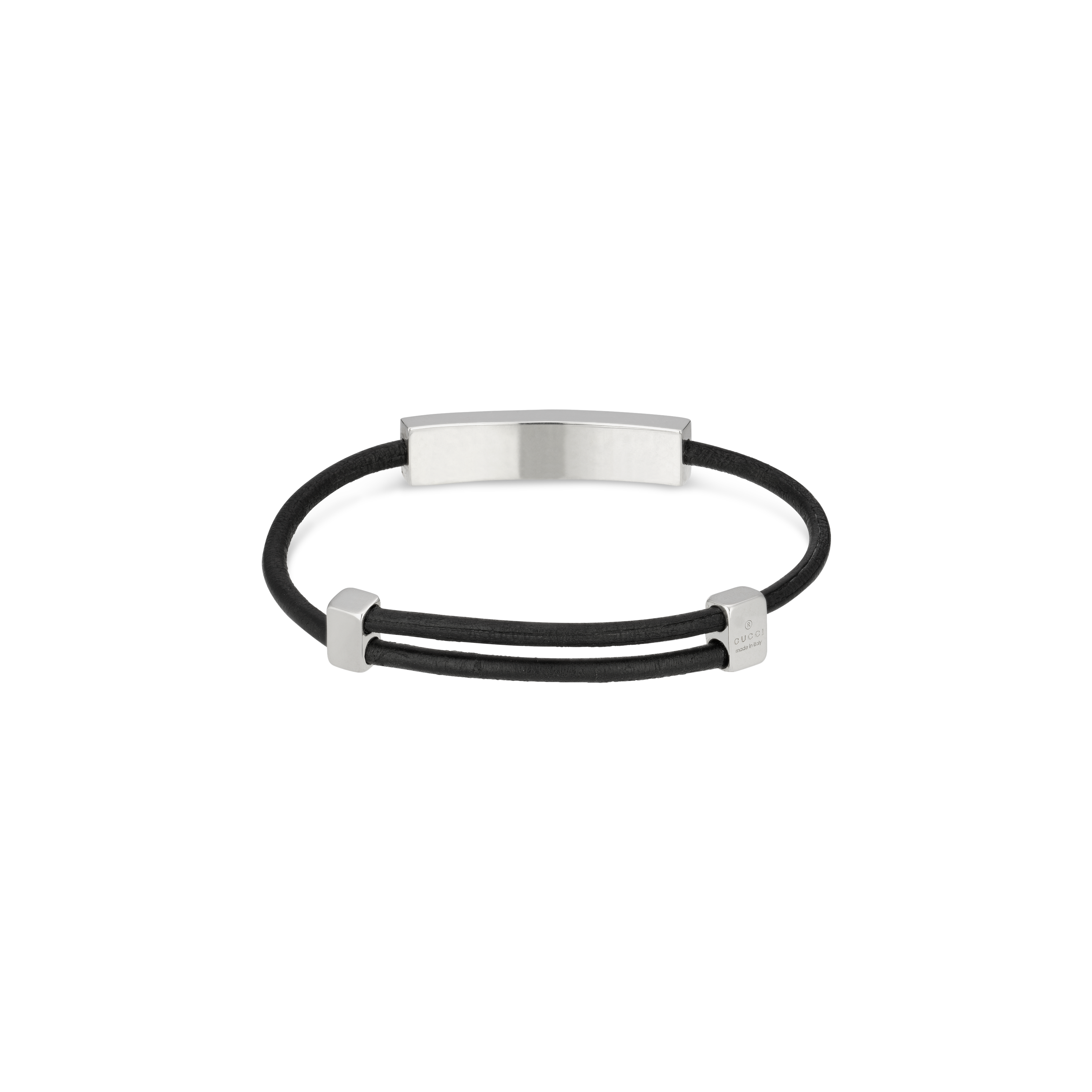 Gucci | BRACCIALE GUCCI TAG IN ARGENTO E CORDONE - YBA774464001 (3)
