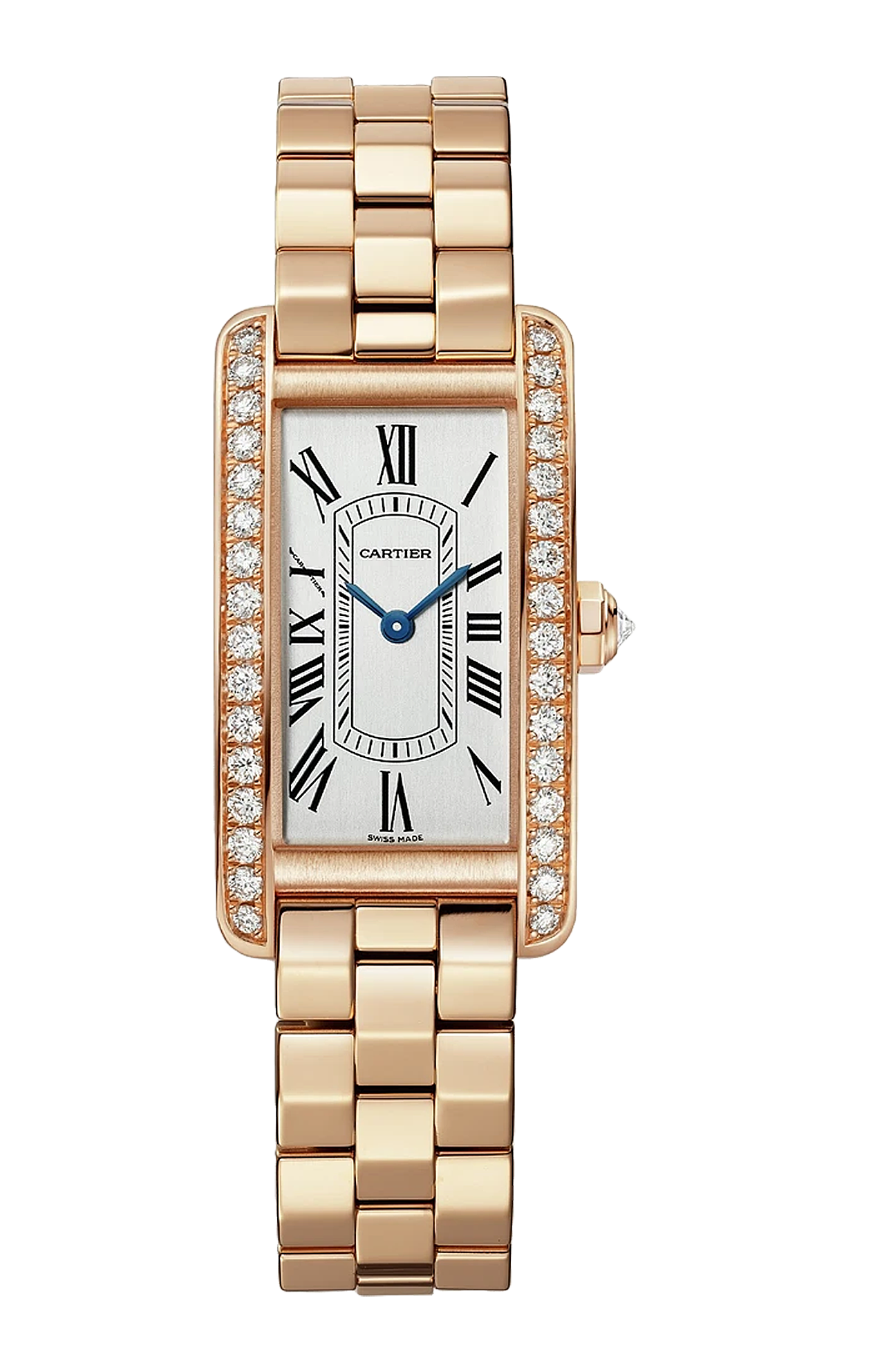 Cartier | TANK AM&Eacute;RICAINE, MODELLO PICCOLO, ORO ROSA, DIAMANTI, QUARZO - WJTA0056 (1)