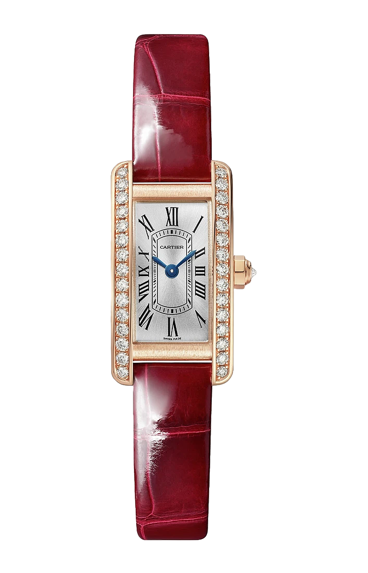 Cartier | TANK AM&Eacute;RICAINE, MODELLO MINI, ORO ROSA, DIAMANTI, QUARZO - WJTA0058 (1)