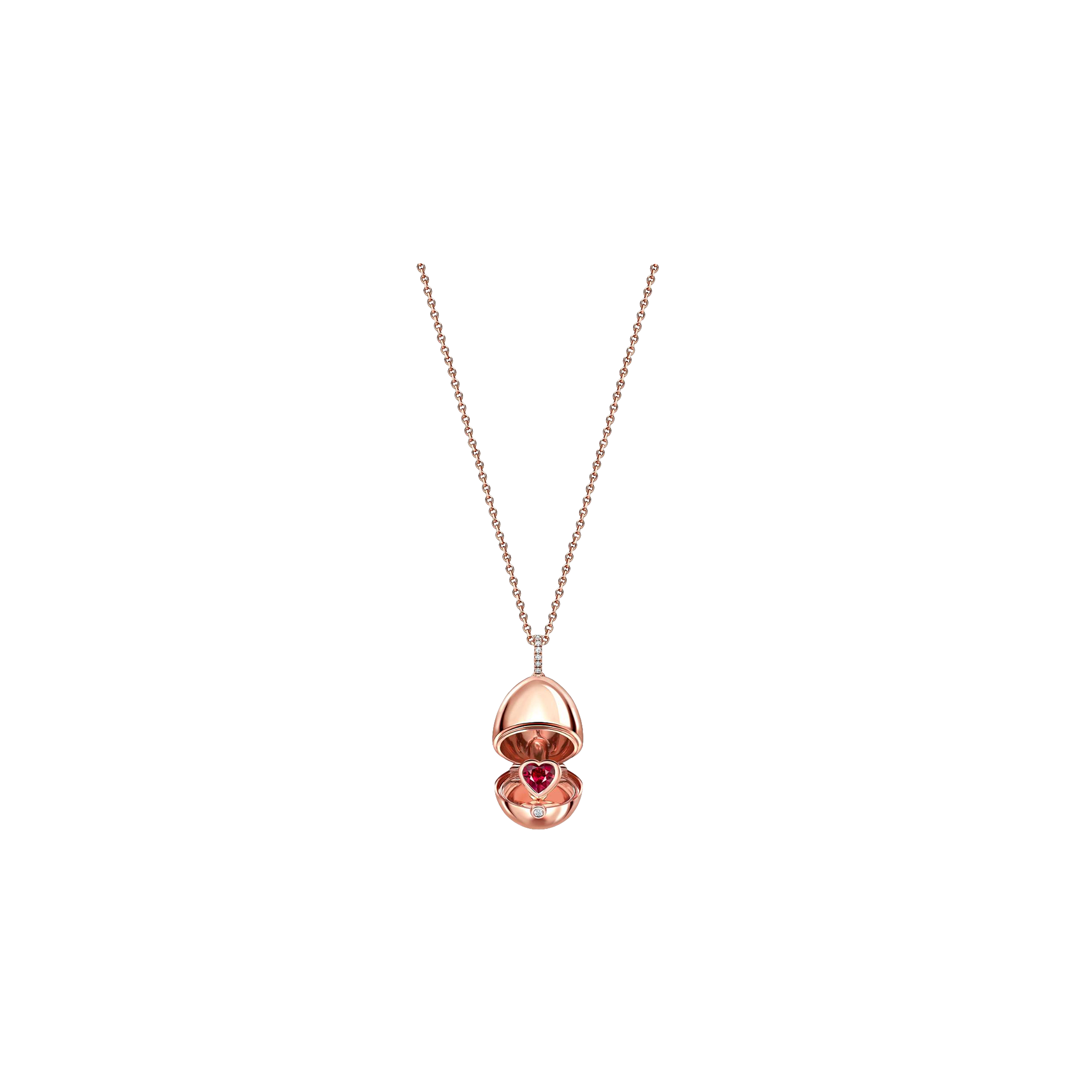 Faberg&eacute; | OVETTO FABERG&Eacute; ESSENCE IN ORO ROSA E CUORE DI RUBINO - 1258FP3589 (1)