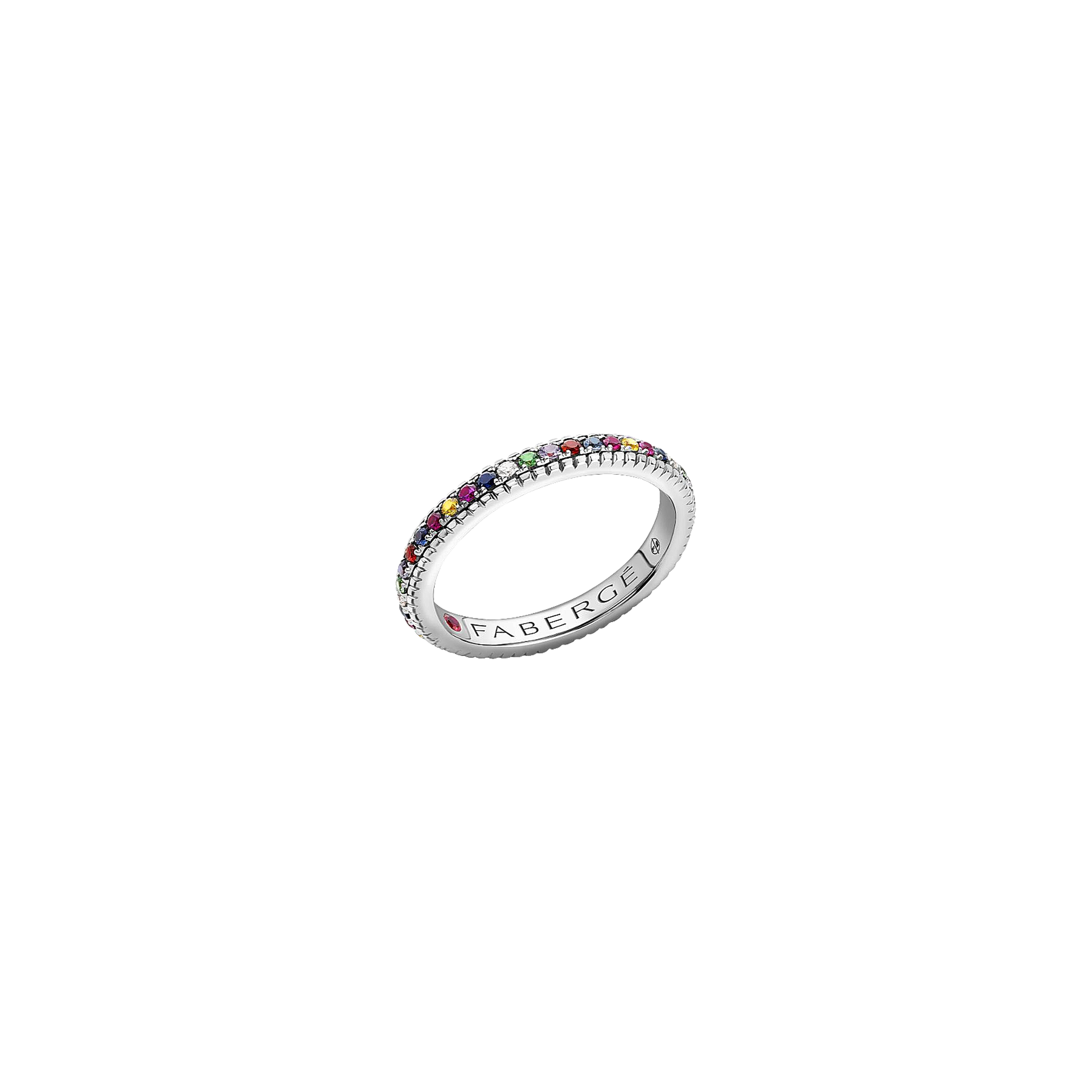 Faberg&eacute; | ANELLO ETERNITY COLOURS OF LOVE IN ORO BIANCO CON PIETRE PREZIOSE MULTICOLOR - 847RG2984 (1)