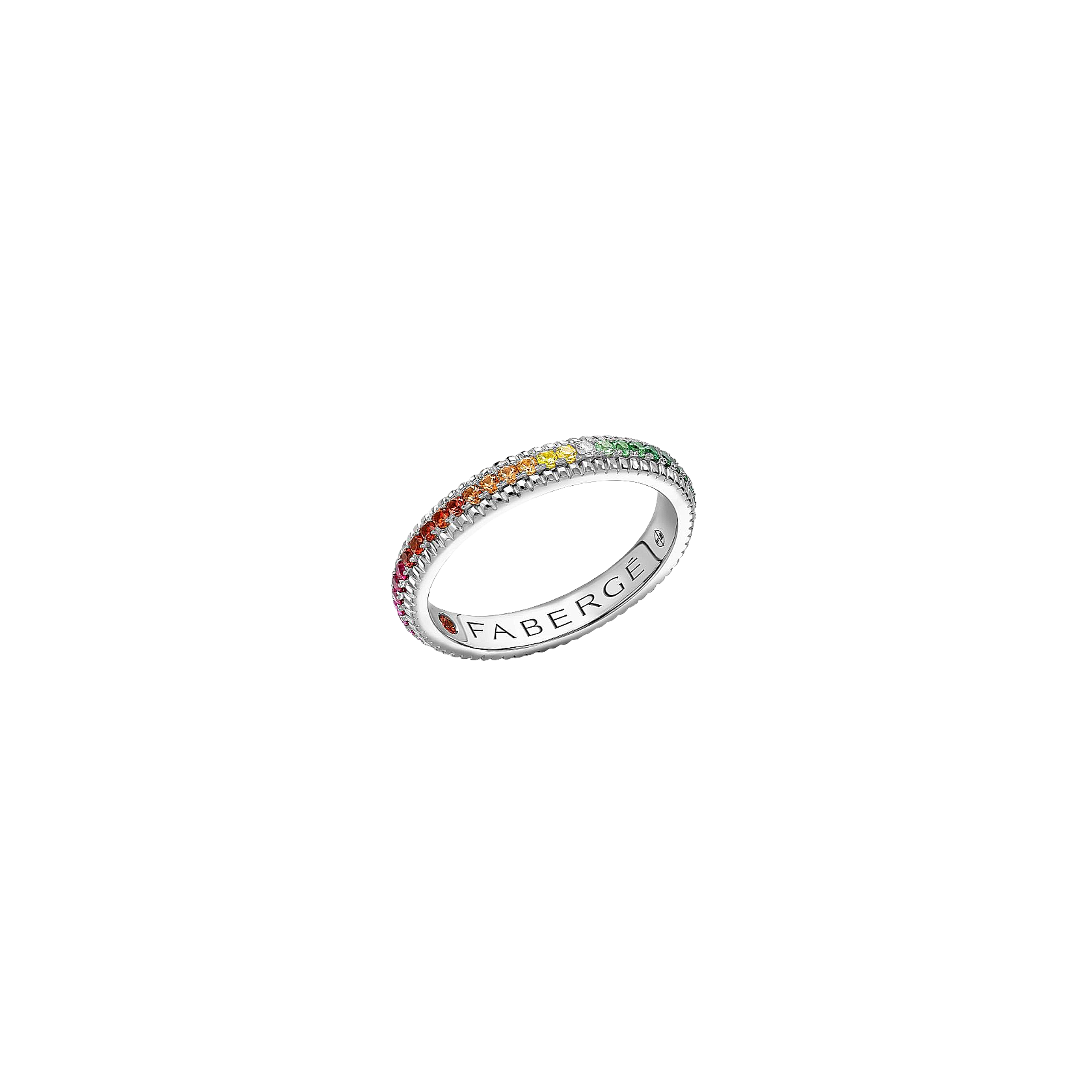 Faberg&eacute; | ANELLO ETERNITY COLOURS OF LOVE IN ORO BIANCO DON PIETRE PREZIOSE MULTICOLOR RAINBOW - 847RG2567 (1)