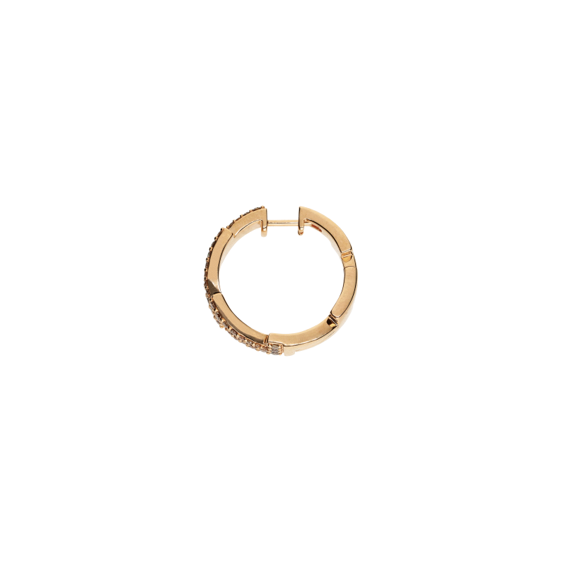 Bartorelli Italian Jewels | ORECCHINI CERCHIO IN ORO ROSA PAV&Eacute; DI DIAMANTI BROWN - VE29492DBP (2)