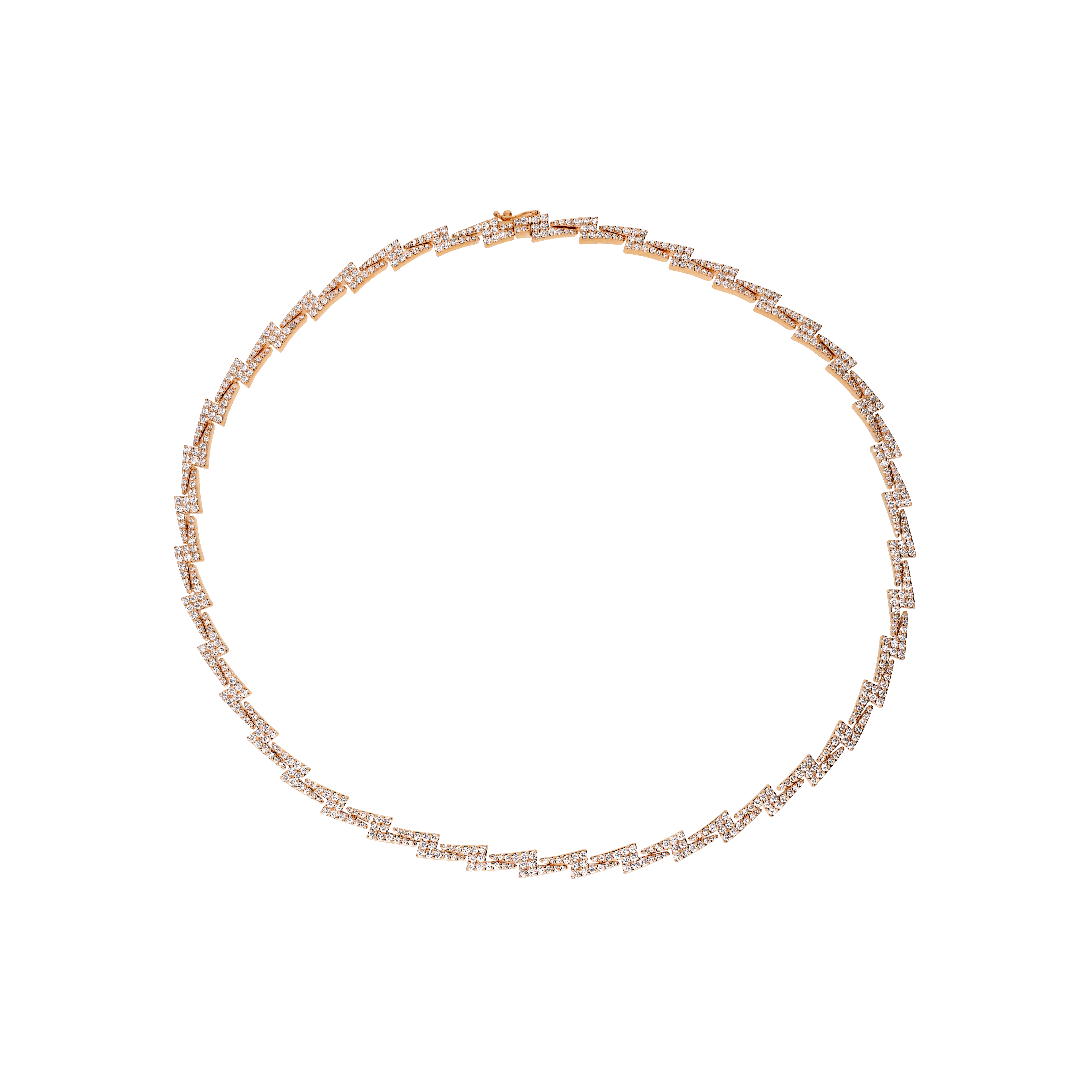 Bartorelli Italian Jewels | GIROCOLLO IN ORO ROSA E PAVE' DI DIAMANTI BIANCHI - VN29494DP (1)