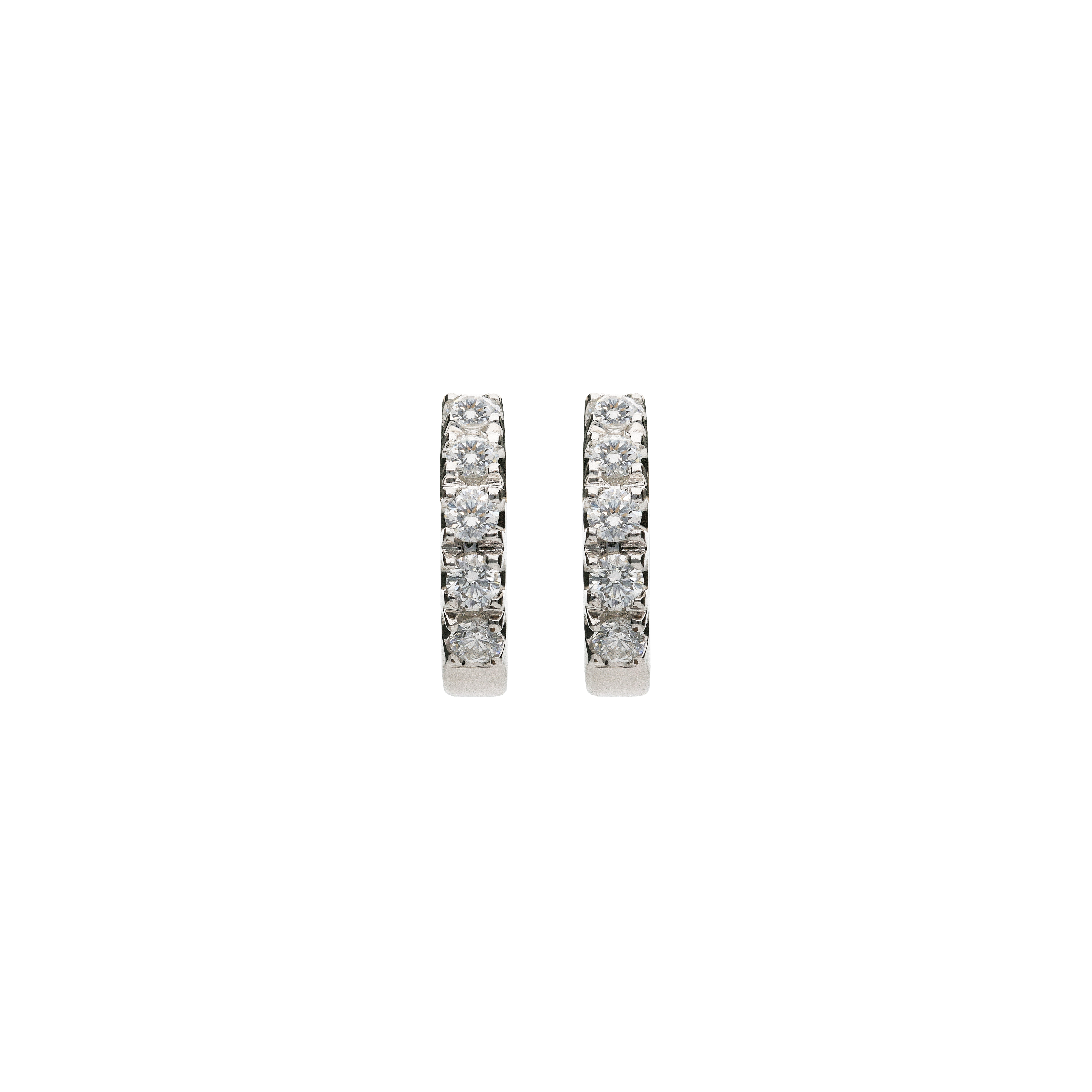 Bartorelli Italian Jewels | ORECCHINI A CERCHIO PICCOLO IN ORO BIANCO CON DIAMANTI - 058-152M-117 (1)