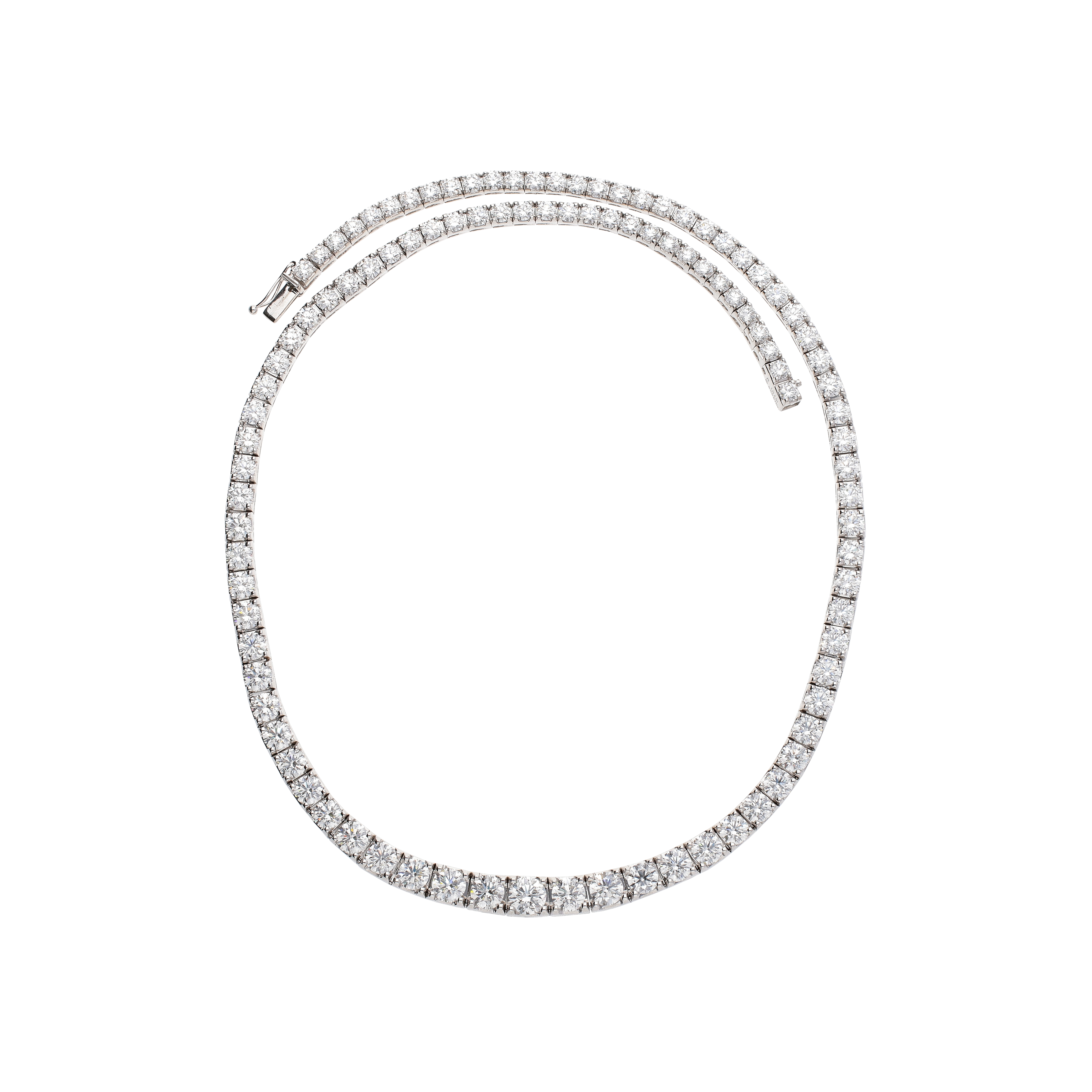 Bartorelli Italian Jewels | GIROCOLLO TENNIS IN ORO BIANCO CON DIAMANTI BIANCHI DEGRADE' - 045-5739 (1)