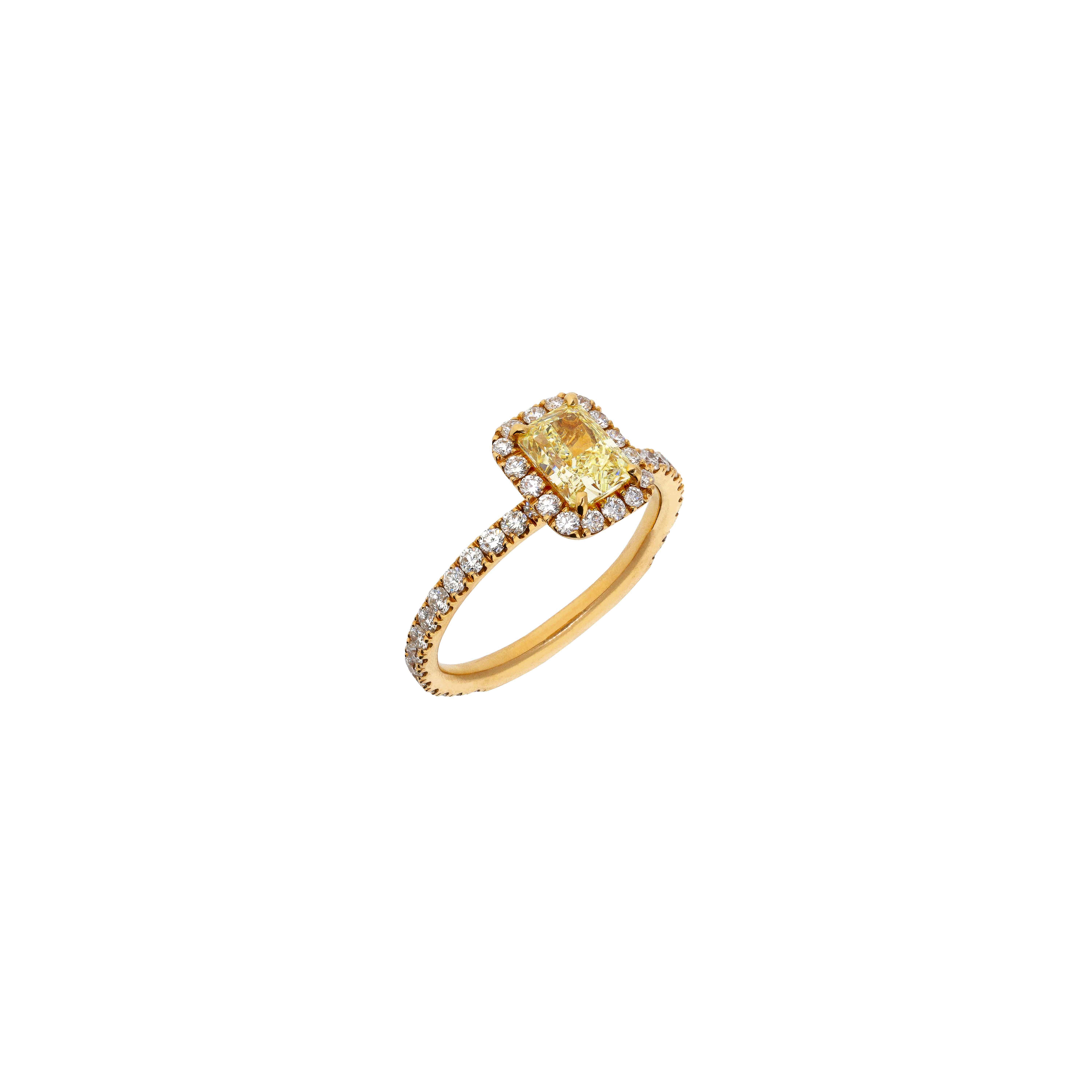 Bartorelli Italian Jewels | ANELLO SOLITARIO IN ORO ROSA CON DIAMANTE FANCY LIGHT YELLOW E DIAMANTI BIANCHI - 372-3490-000 (1)