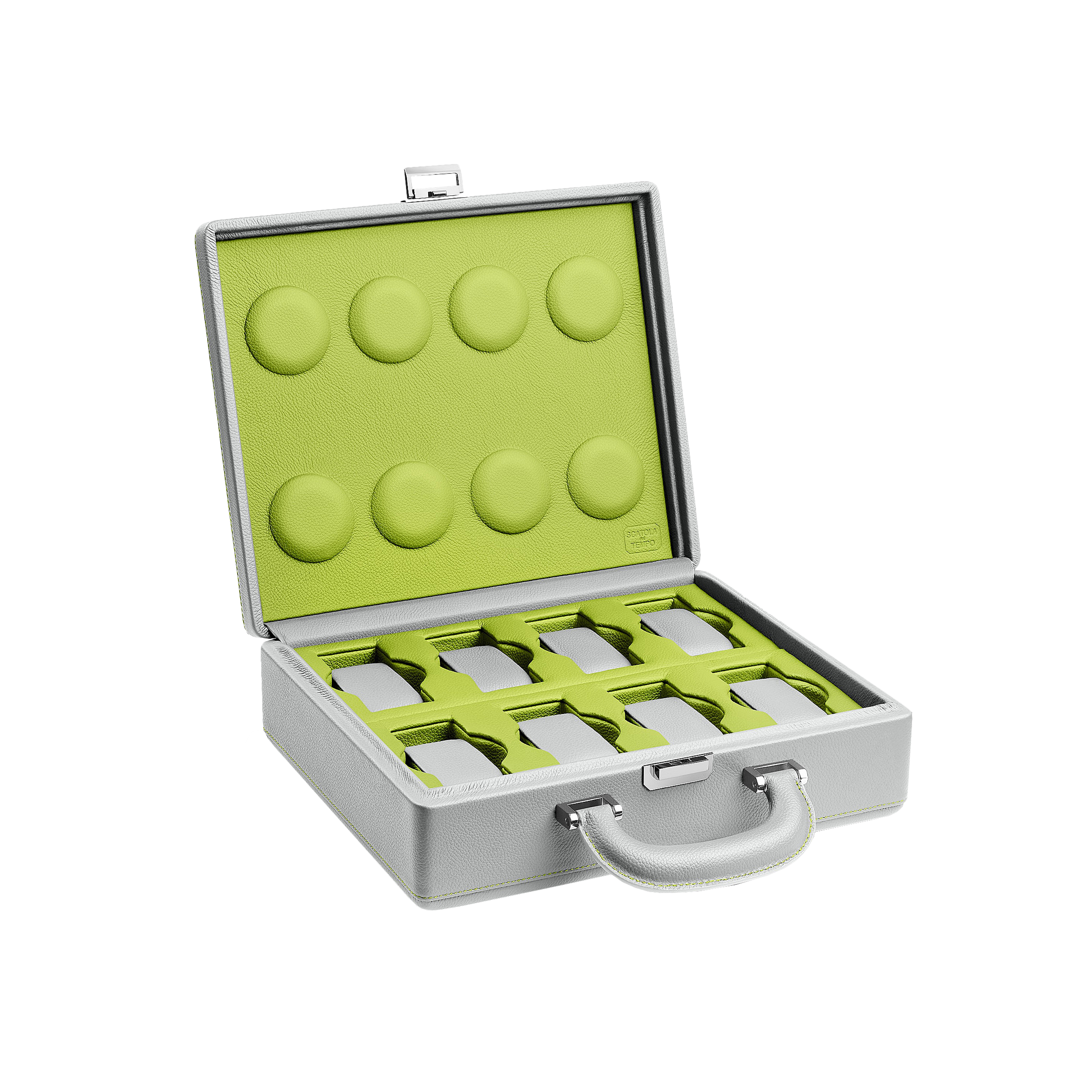 Scatola Del Tempo | VALIGETTA 8 MANICO COMPATTO GRIGIO/VERDE (1)