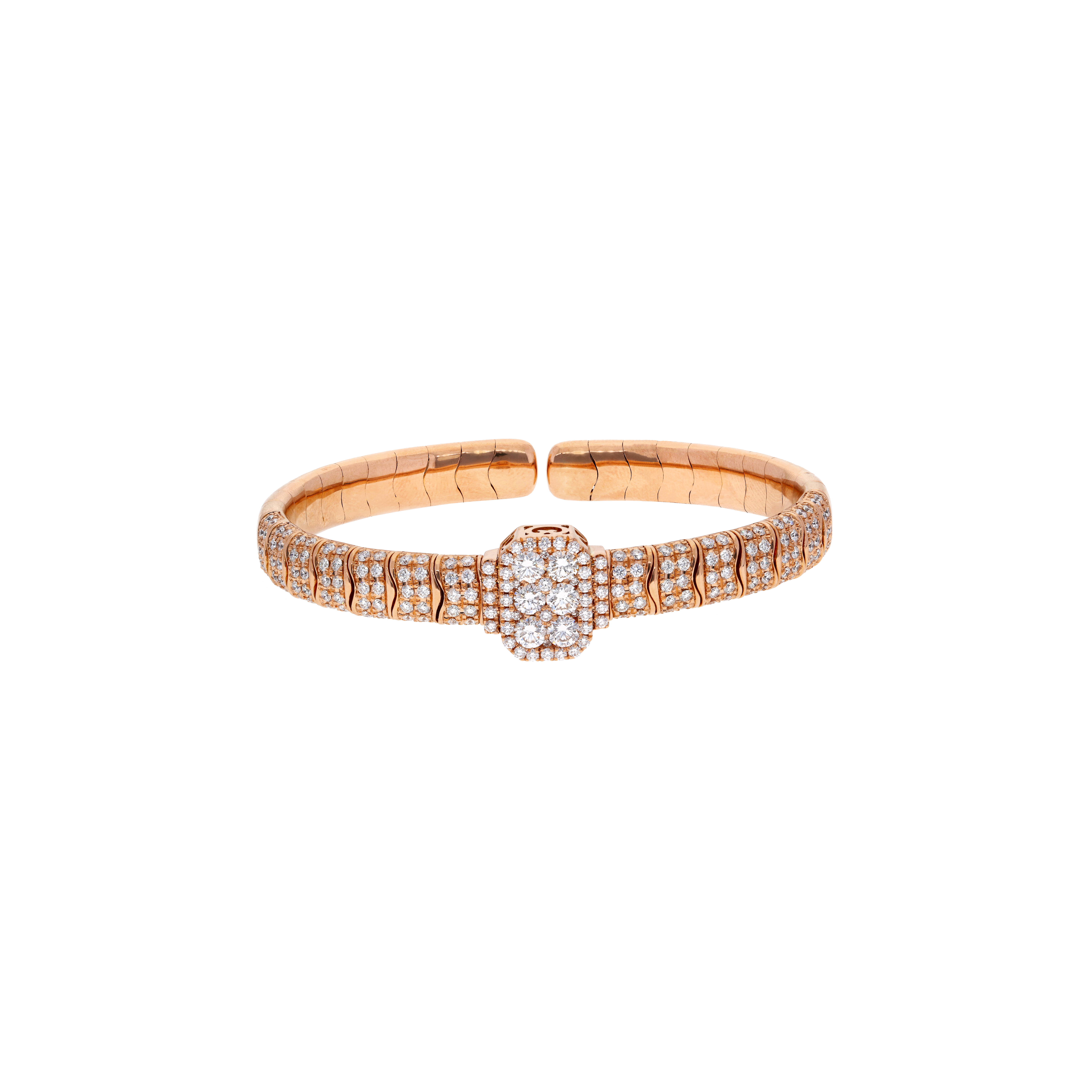 Bartorelli Italian Jewels | BRACCIALE RIGIDO ORO ROSA E PAVE' DI DIAMANTI BIANCHI - 1PU0032287/1 (1)