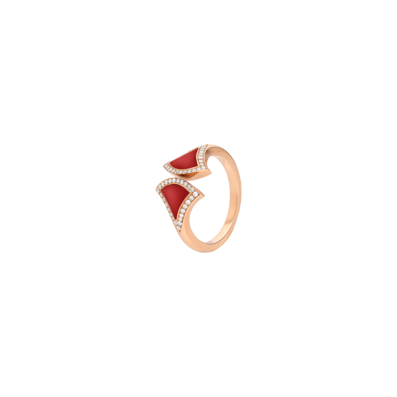 Bulgari | ANELLO DIVINA IN ORO ROSA CON DIAMANTI E CORNIOLA - AN859849 (1)