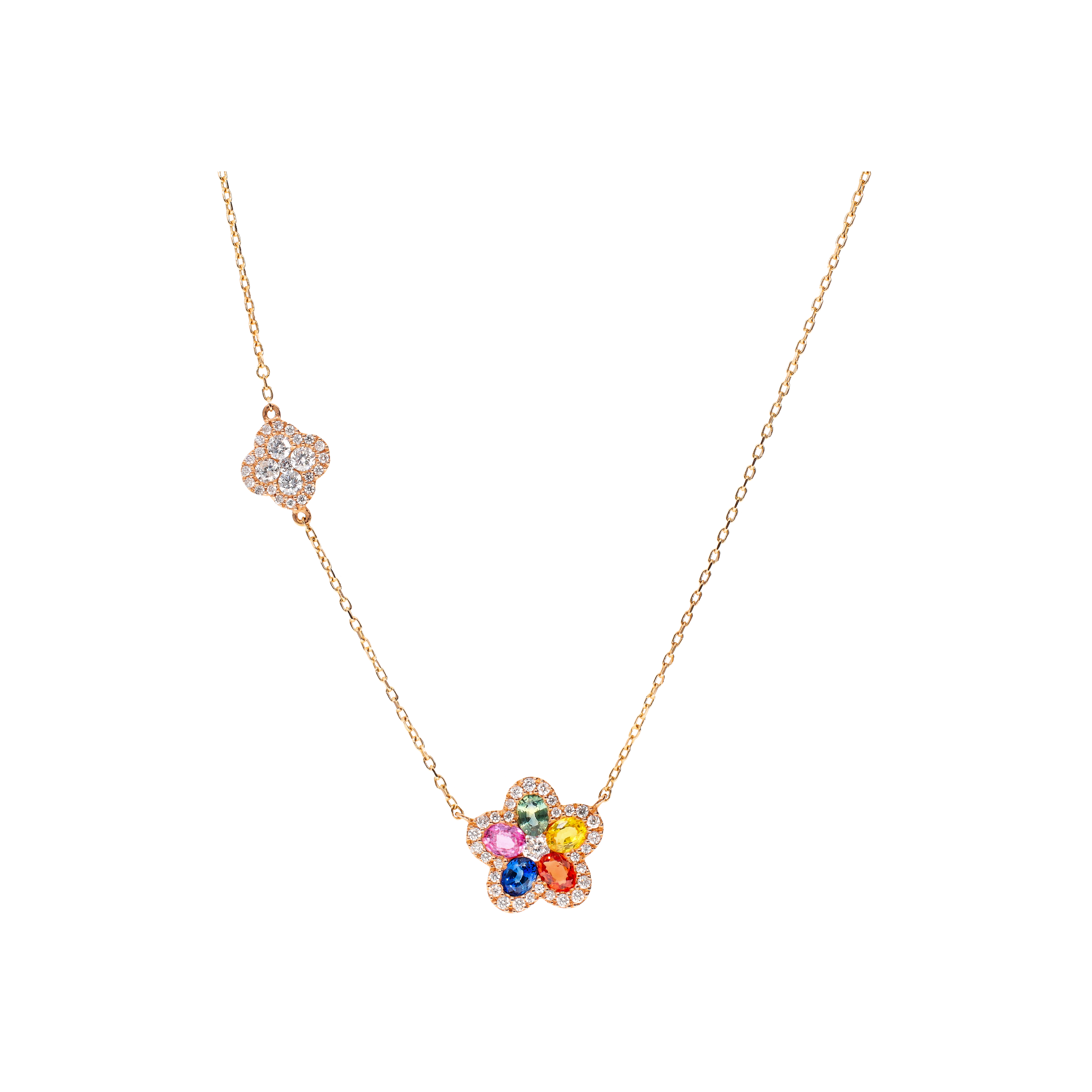 Bartorelli Italian Jewels | GIROCOLLO IN ORO ROSA CON ZAFFIRI MULTICOLOR E DIAMANTI BIANCHI - KP1190/MS (1)
