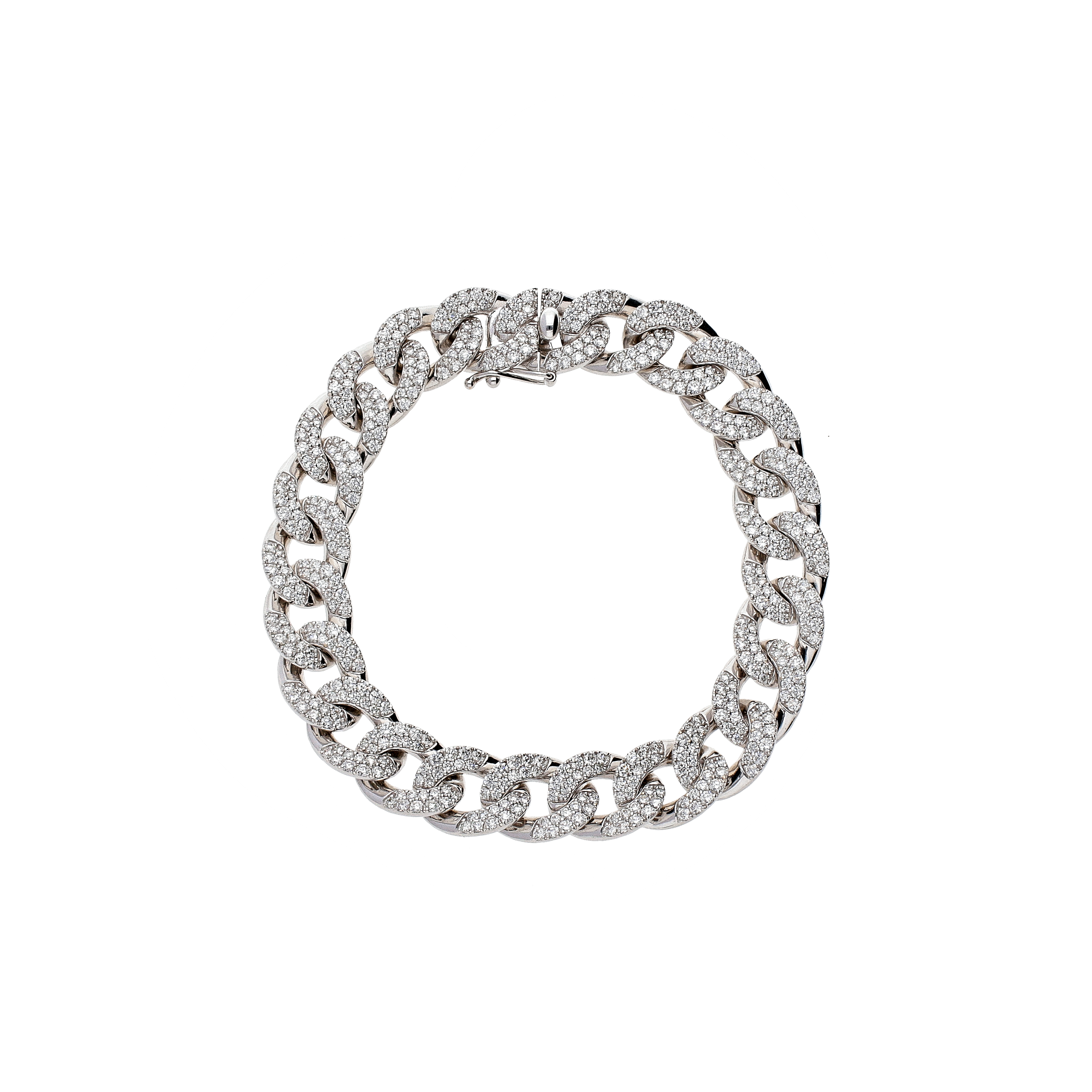 Bartorelli Italian Jewels | BRACCIALE GROUMETTE IN ORO BIANCO FULL PAV&Eacute; DI DIAMANTI - 234-6116 (1)