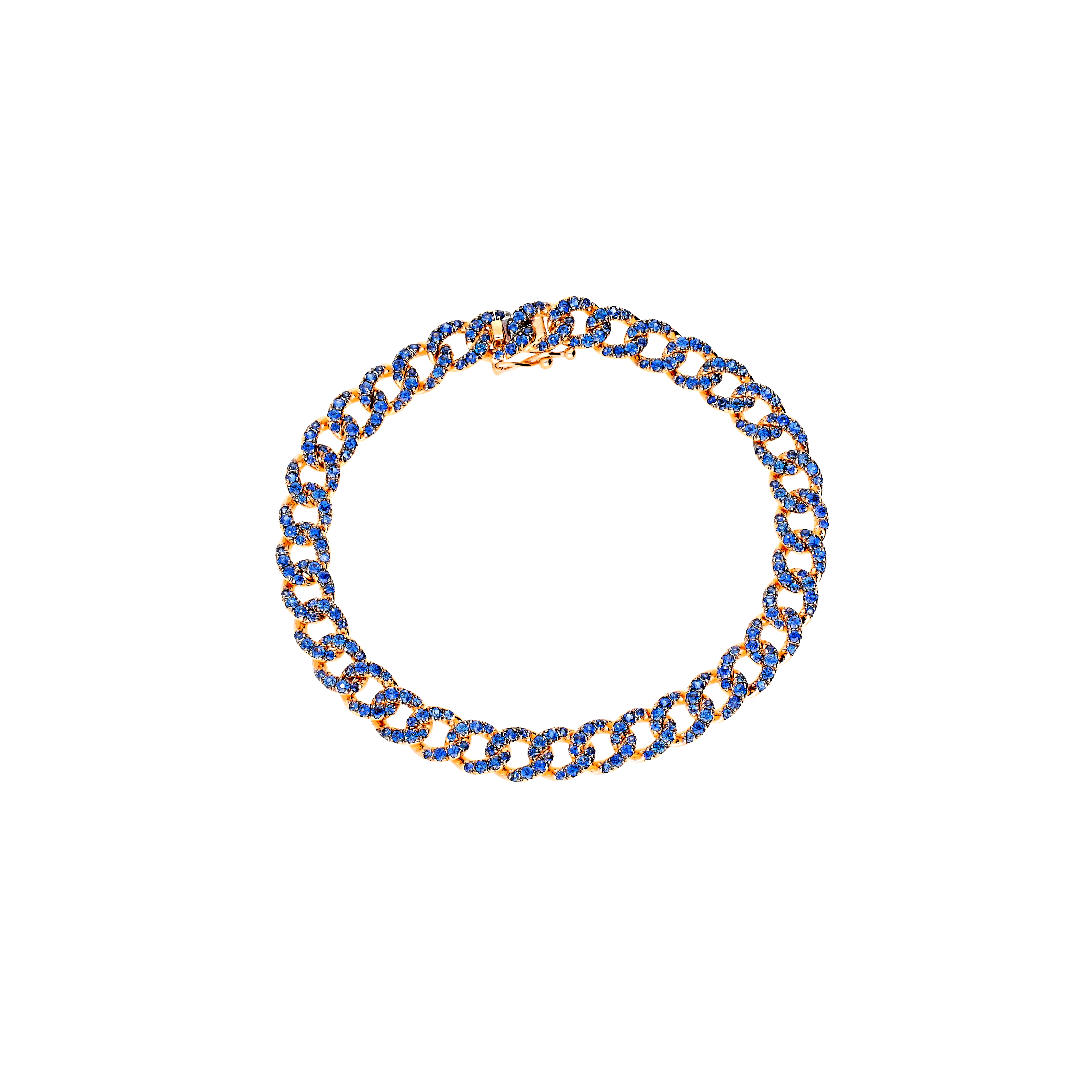 Bartorelli Italian Jewels | BRACCIALE GROUMETTE IN ORO ROSA FULL PAV&Eacute; DI ZAFFIRI BLU - 234-5631 (1)