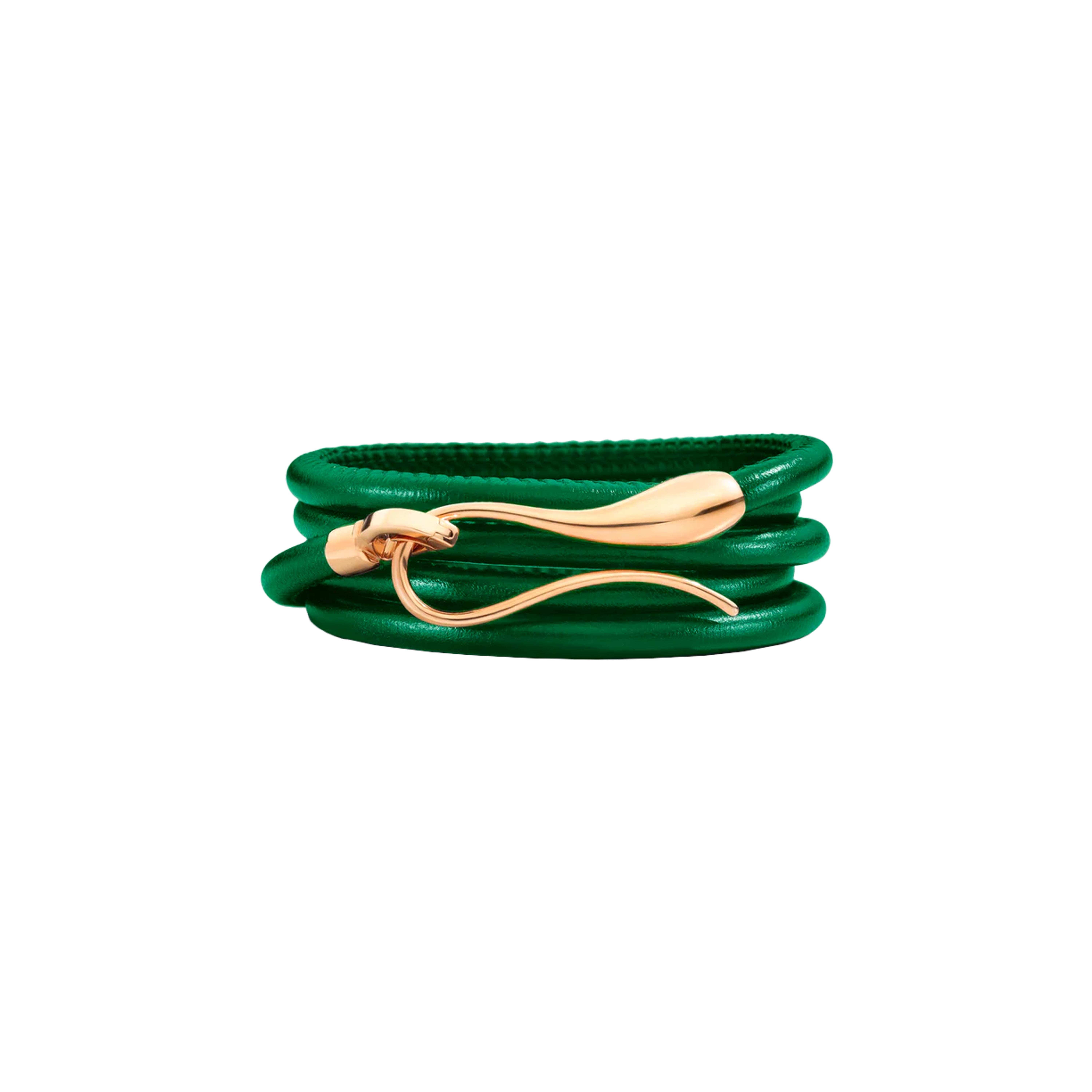 Dada Arrigoni | BRACCIALE ELIKA IN PELLE VERDE CON CHIUSURA IN ORO ROSA - DEK04BRRRXV (2)