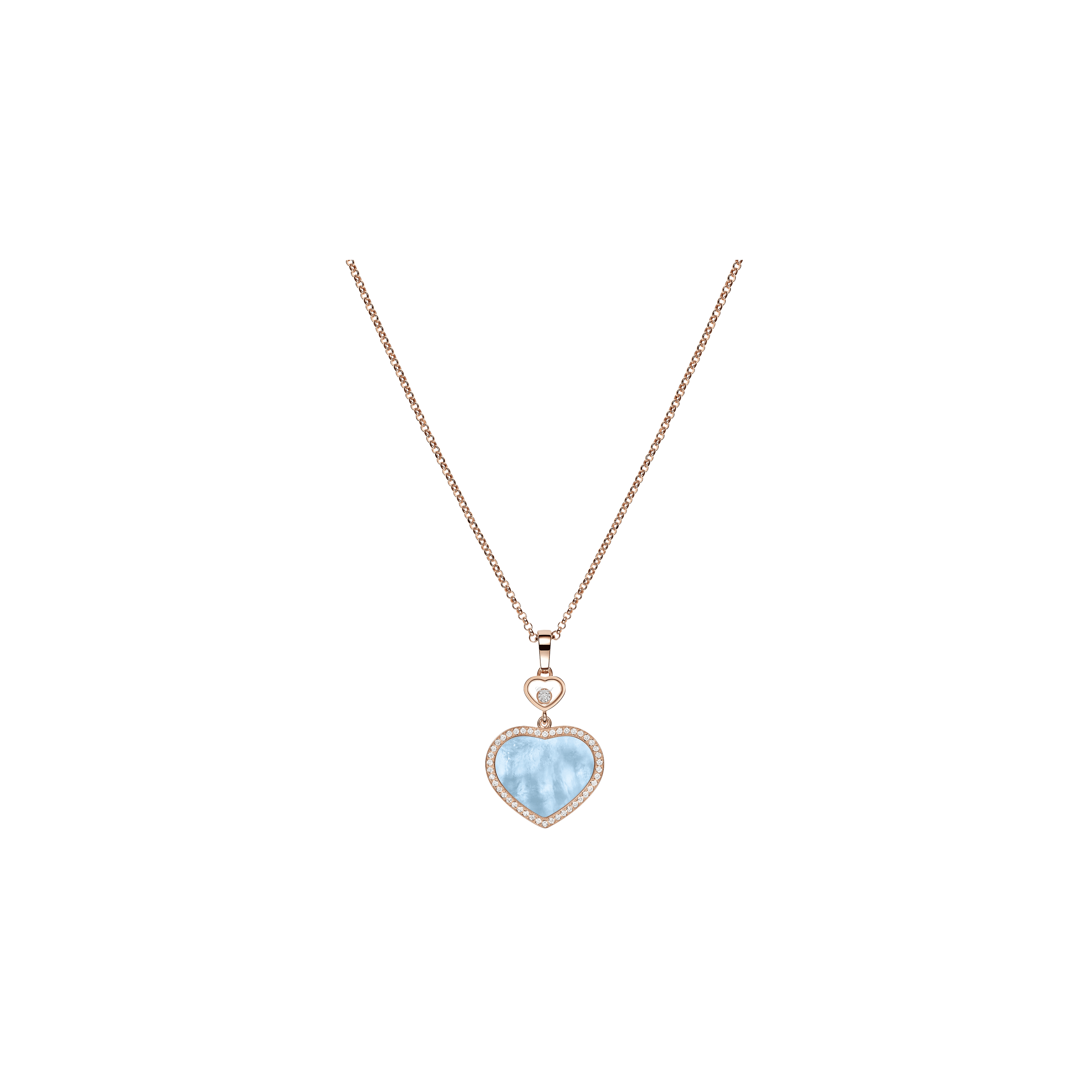 Chopard | CHOPARD - COLLANA HAPPY HEARTS, ORO ROSA ETICO, DIAMANTI, MADREPERLA TURCHESE - 79A074 (1)