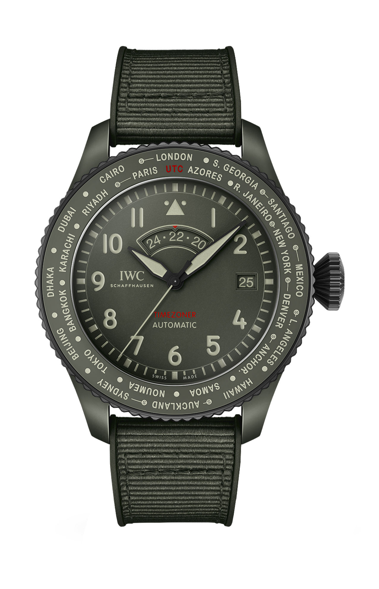 Iwc Schaffhausen | PILOT'S WATCH TIMEZONER TOP GUN WOODLAND - IW395601 (1)