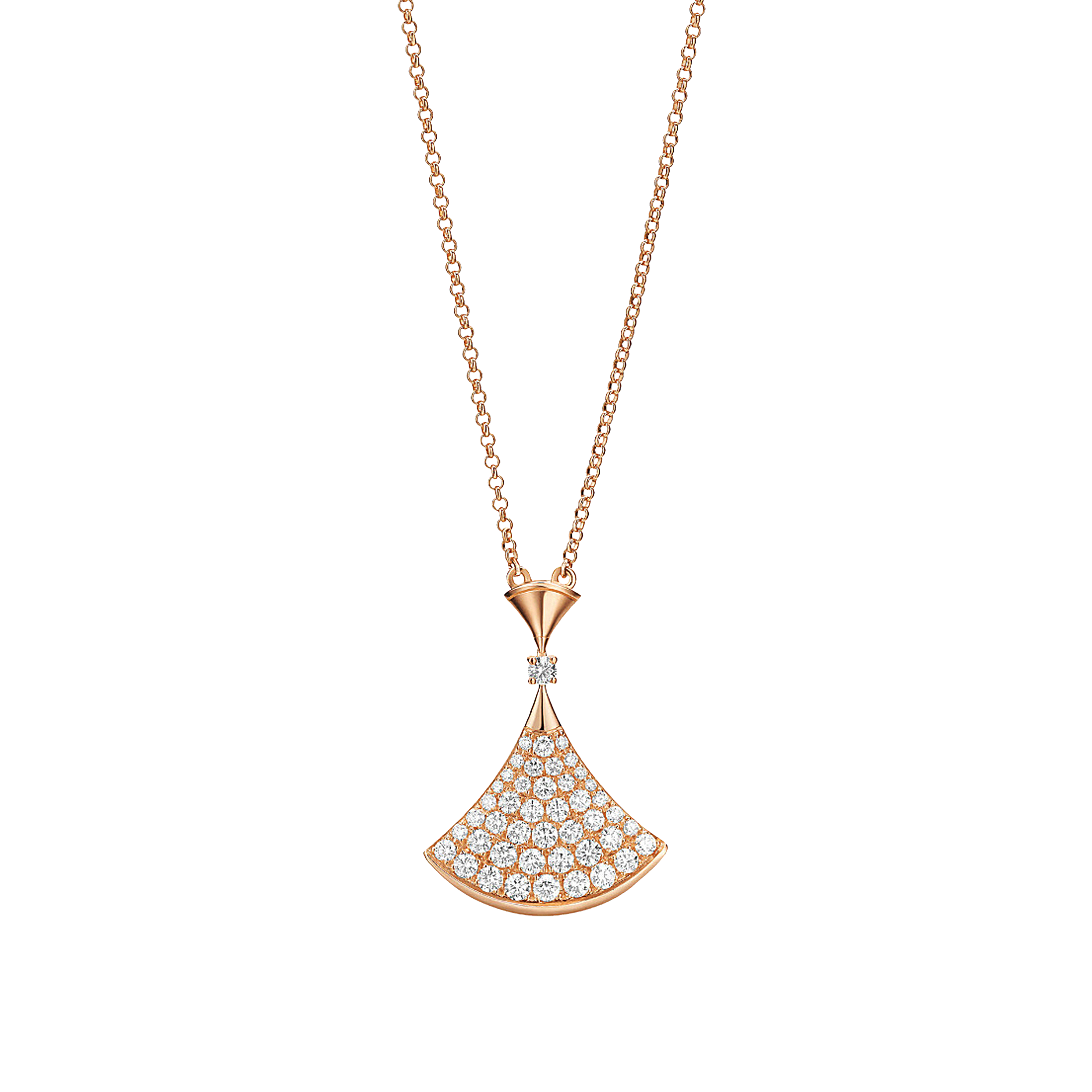 Bulgari | COLLANA DIVAS' DREAM IN ORO ROSA CON PAV&Egrave; DI DIAMANTI - CL856966 - CL856966 (1)