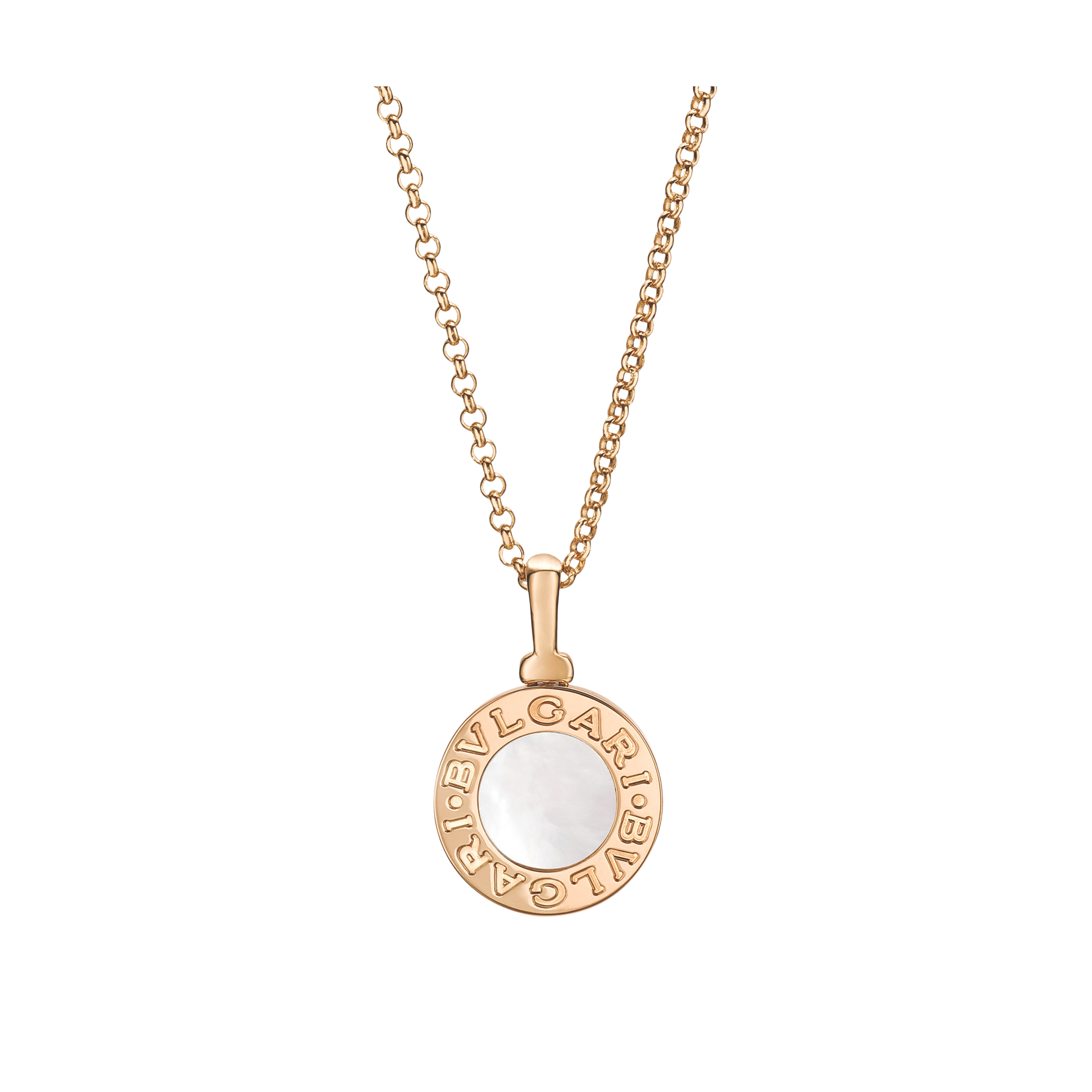 Bulgari | COLLANA BVLGARI BVLGARI IN ORO ROSA 18 KT CON MADREPERLA. LUNGHEZZA 41-43 CM - CL857198 (1)