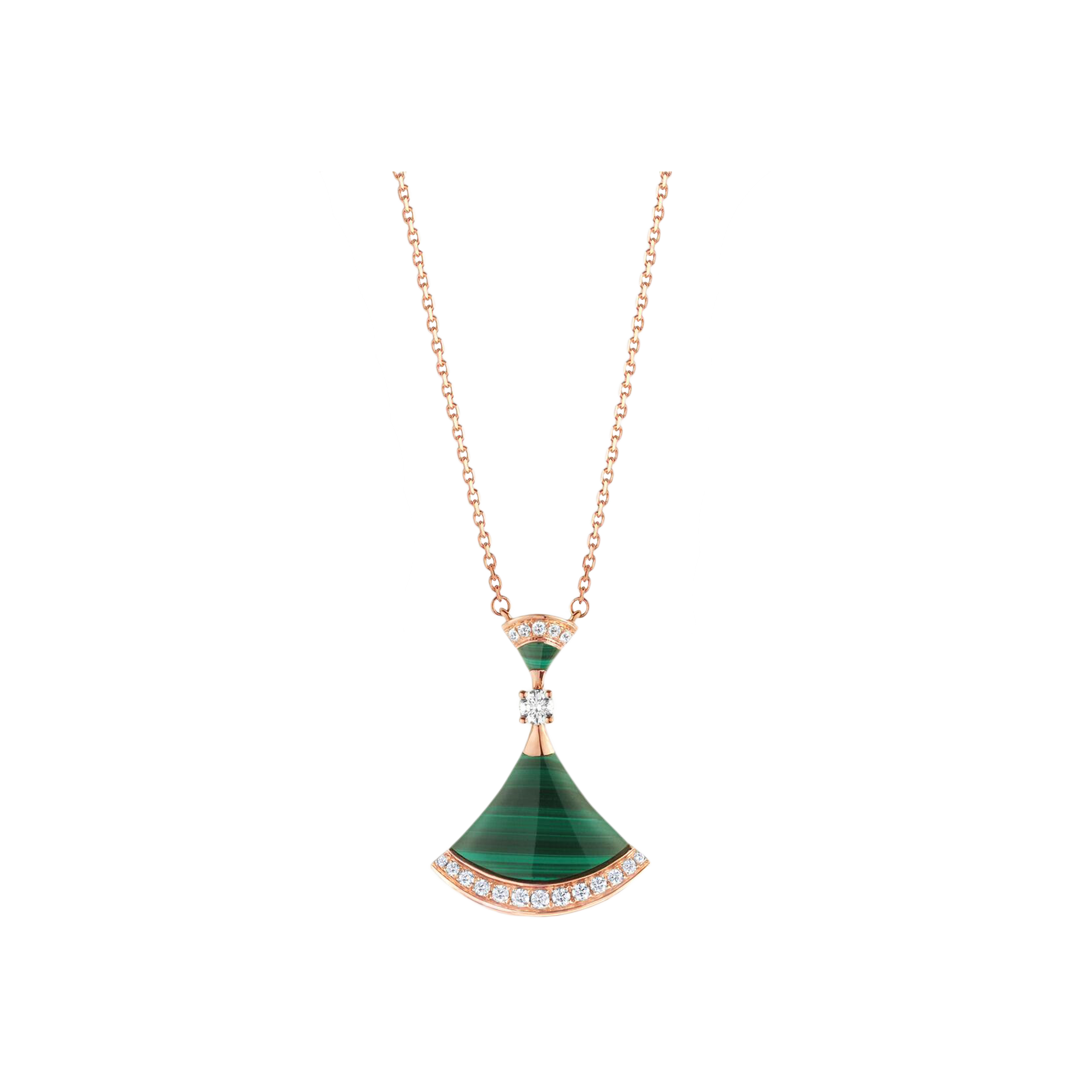 Bulgari | COLLANA DIVAS' DREAM IN ORO ROSA 18 KT CON MALACHITE E PAVE' DI DIAMANTI - CL857473 (1)