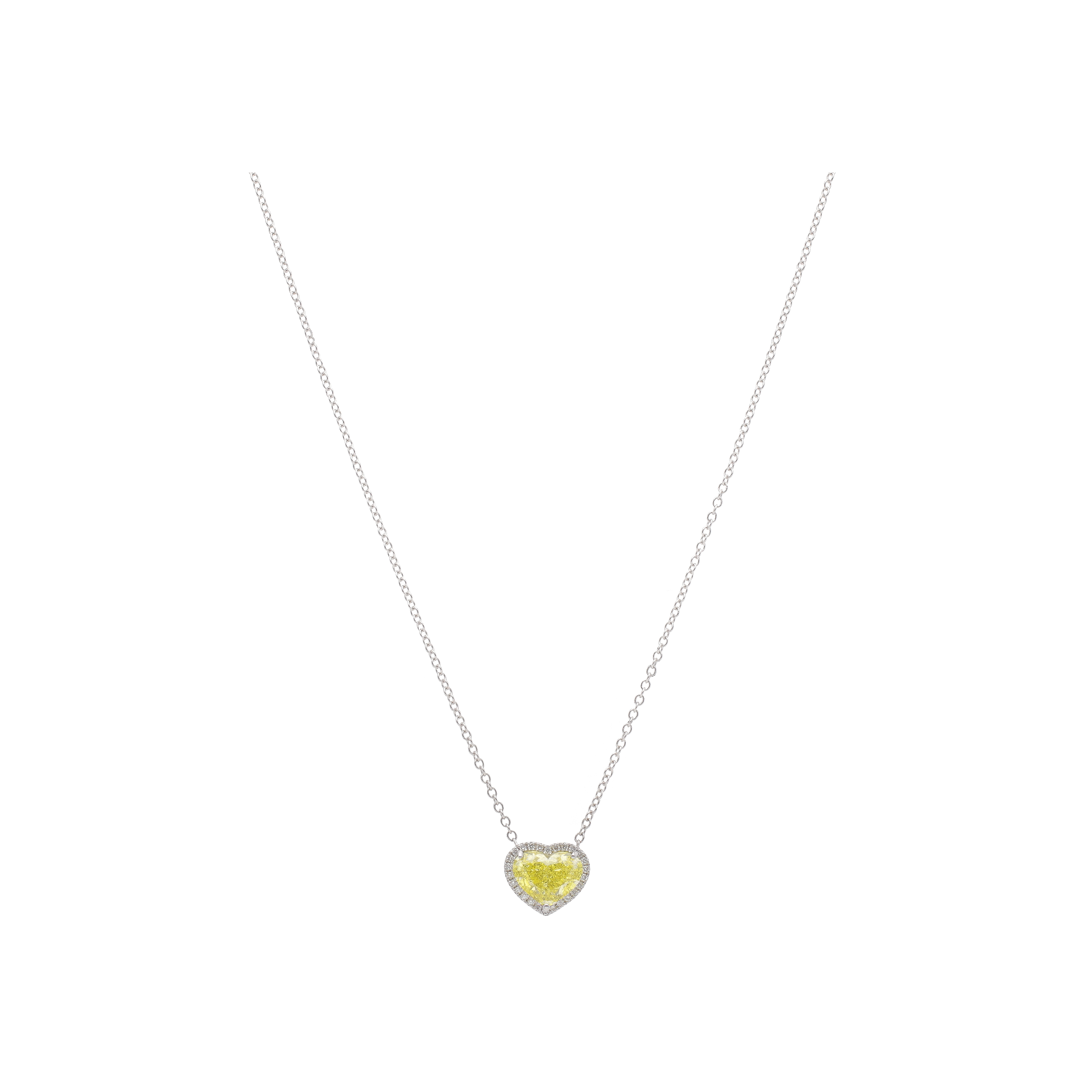 Bartorelli Italian Jewels | COLLANA IN ORO BIANCO CON PENDENTE CUORE FANCY YELLOW CERTIFICATO GIA E DIAMANTI - 6631 (1)
