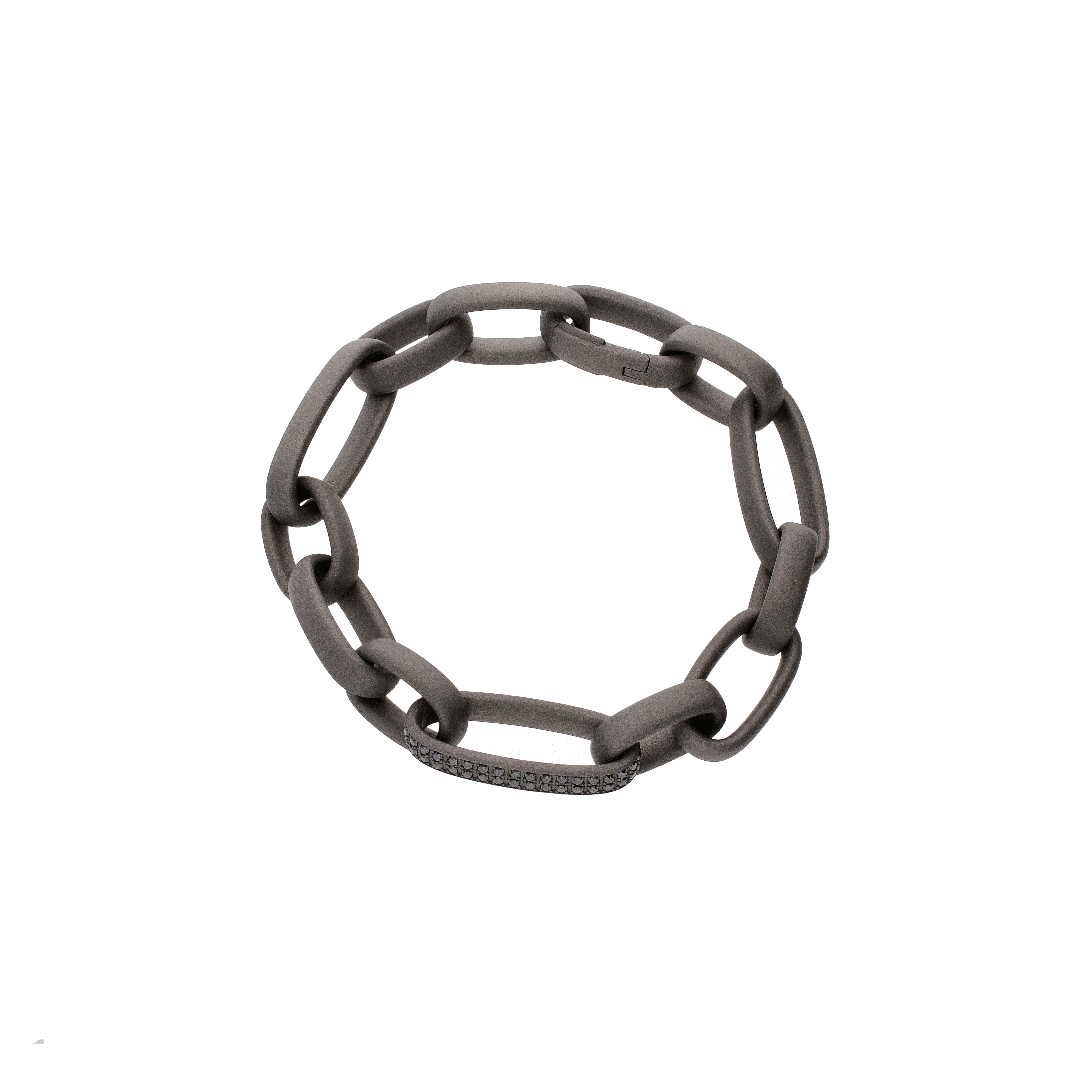 Mano | J . | BRACCIALE IN TITANIO SABBIATO  E DIAMANTI BLACK - CBR1DBK (1)