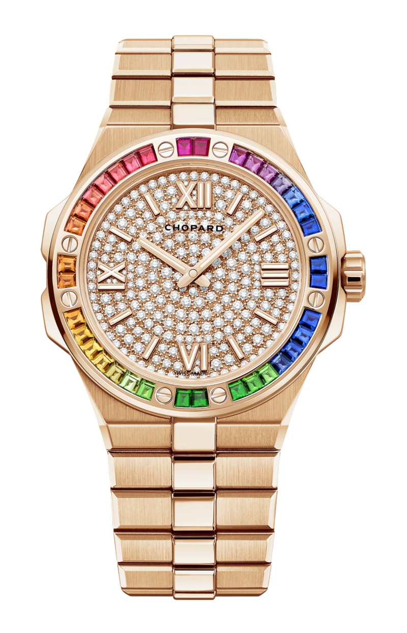 Chopard | ALPINE EAGLE 41 MM, AUTOMATICO, ORO ROSA ETICO, DIAMANTI, ZAFFIRI COLORATI - 295363 (1)