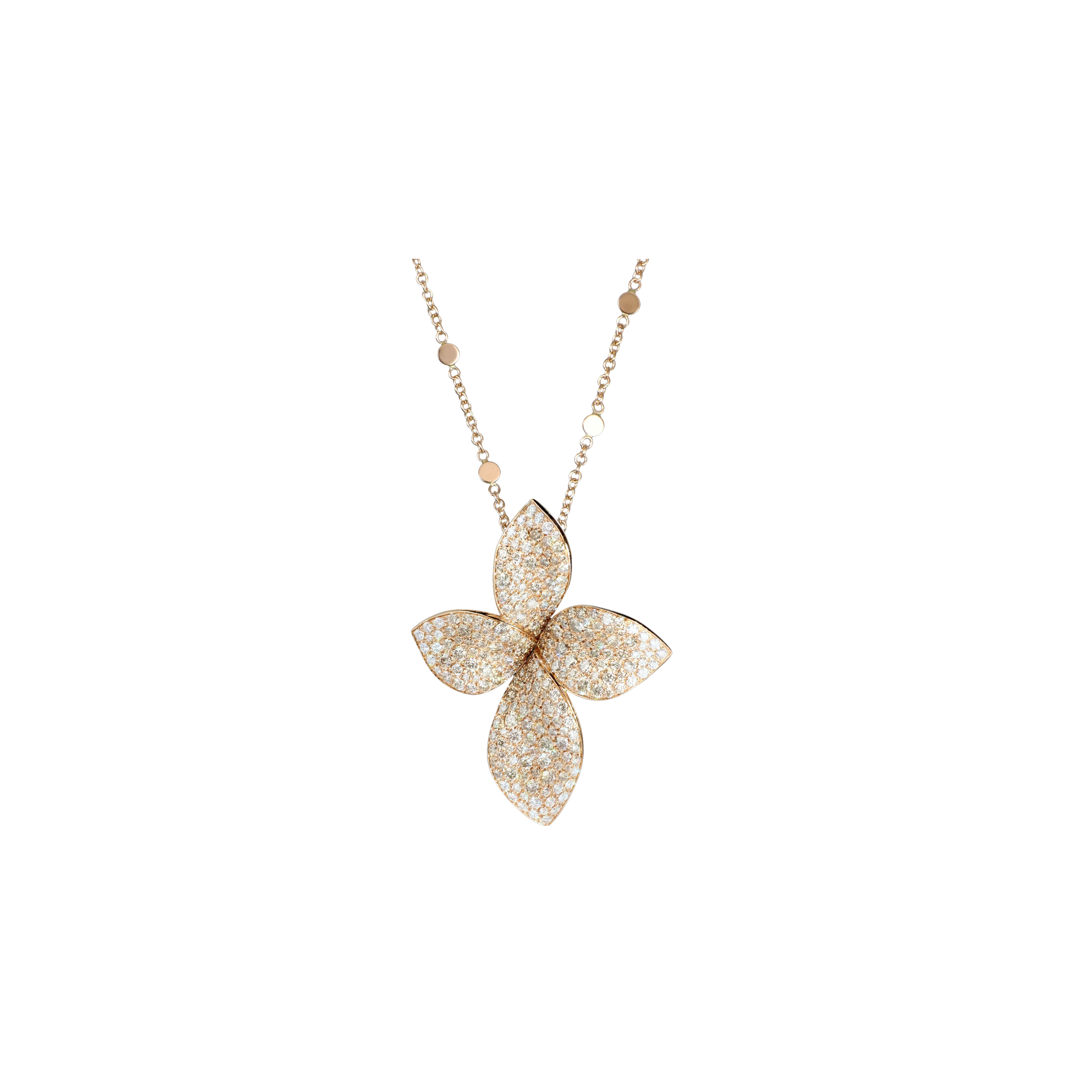 Pasquale Bruni | COLLANA GIARDINI SEGRETI IN ORO ROSA CON DIAMANTI BIANCHI E DIAMANTI CHAMPAGNE - 16456R (1)