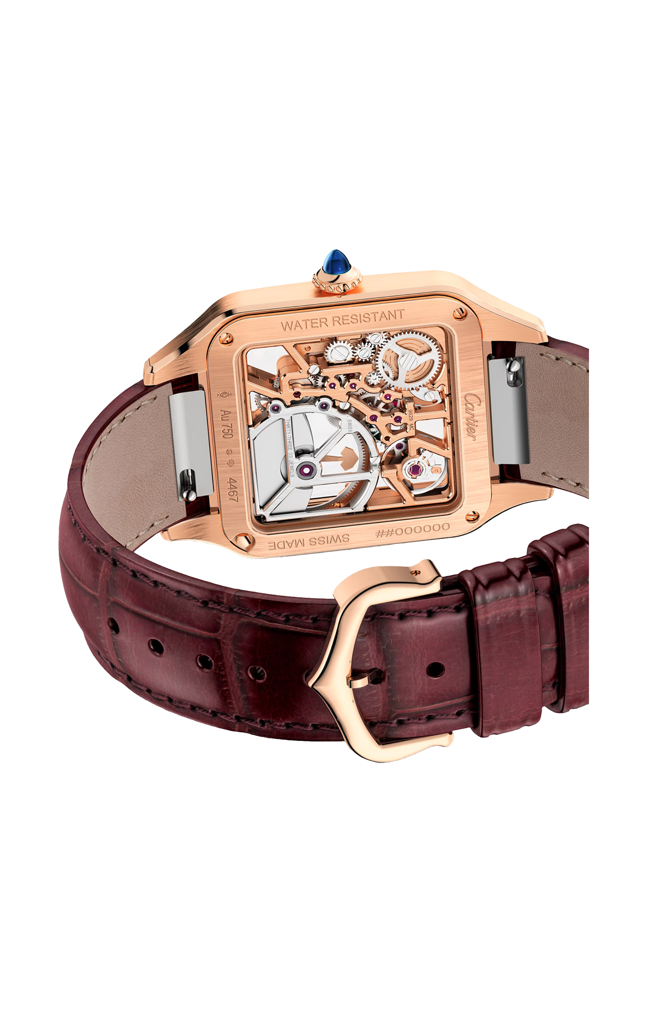 Cartier | SANTOS-DUMONT MICRO ROTORE, MODELLO GRANDE, SCHELETRATO, ORO ROSA, AUTOMATICO - WHSA0030 (2)