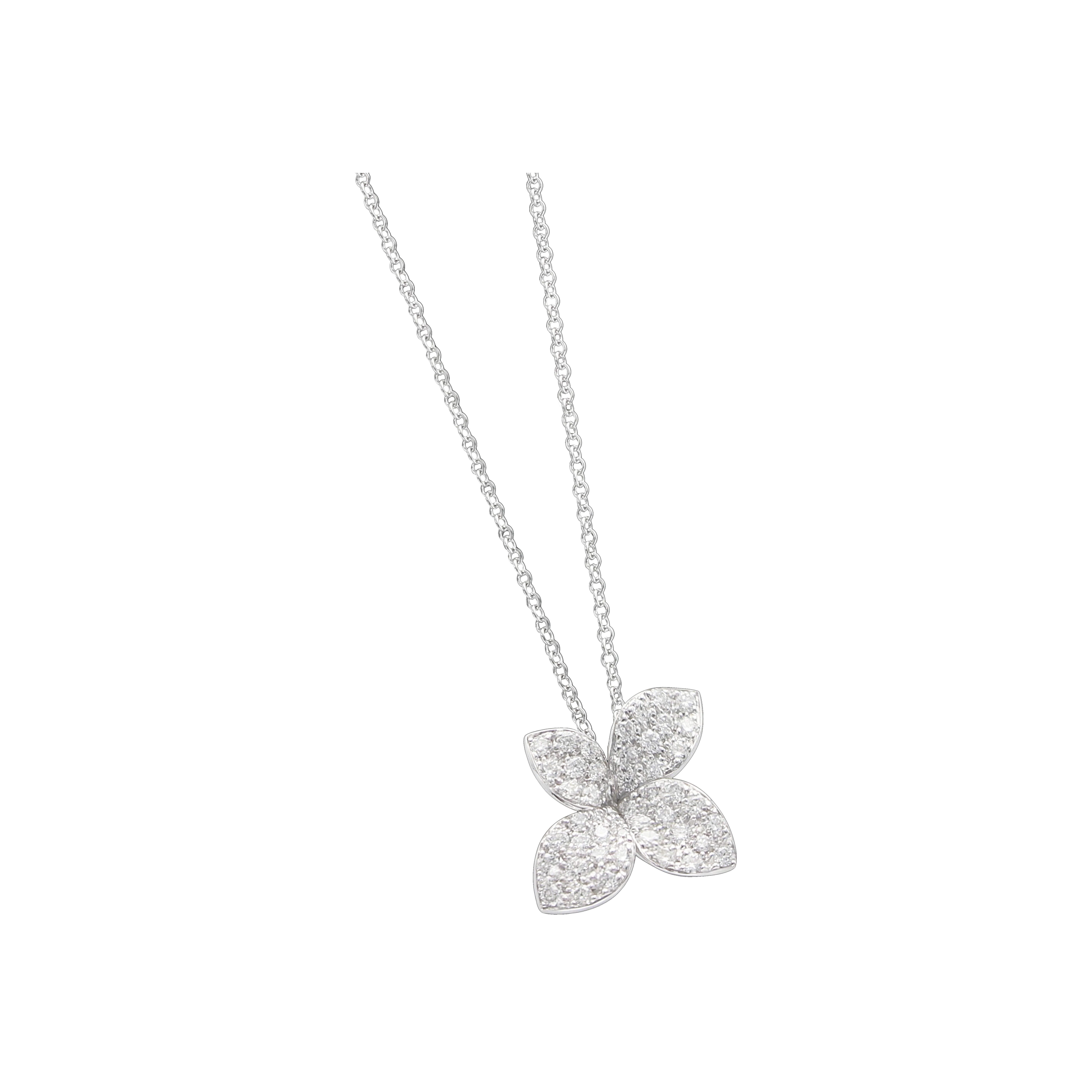 Pasquale Bruni | COLLANA GIARDINI SEGRETI PETIT GARDEN FIORE PICCOLO IN ORO BIANCO E PAV&Eacute; DI DIAMANTI - 15368B (1)
