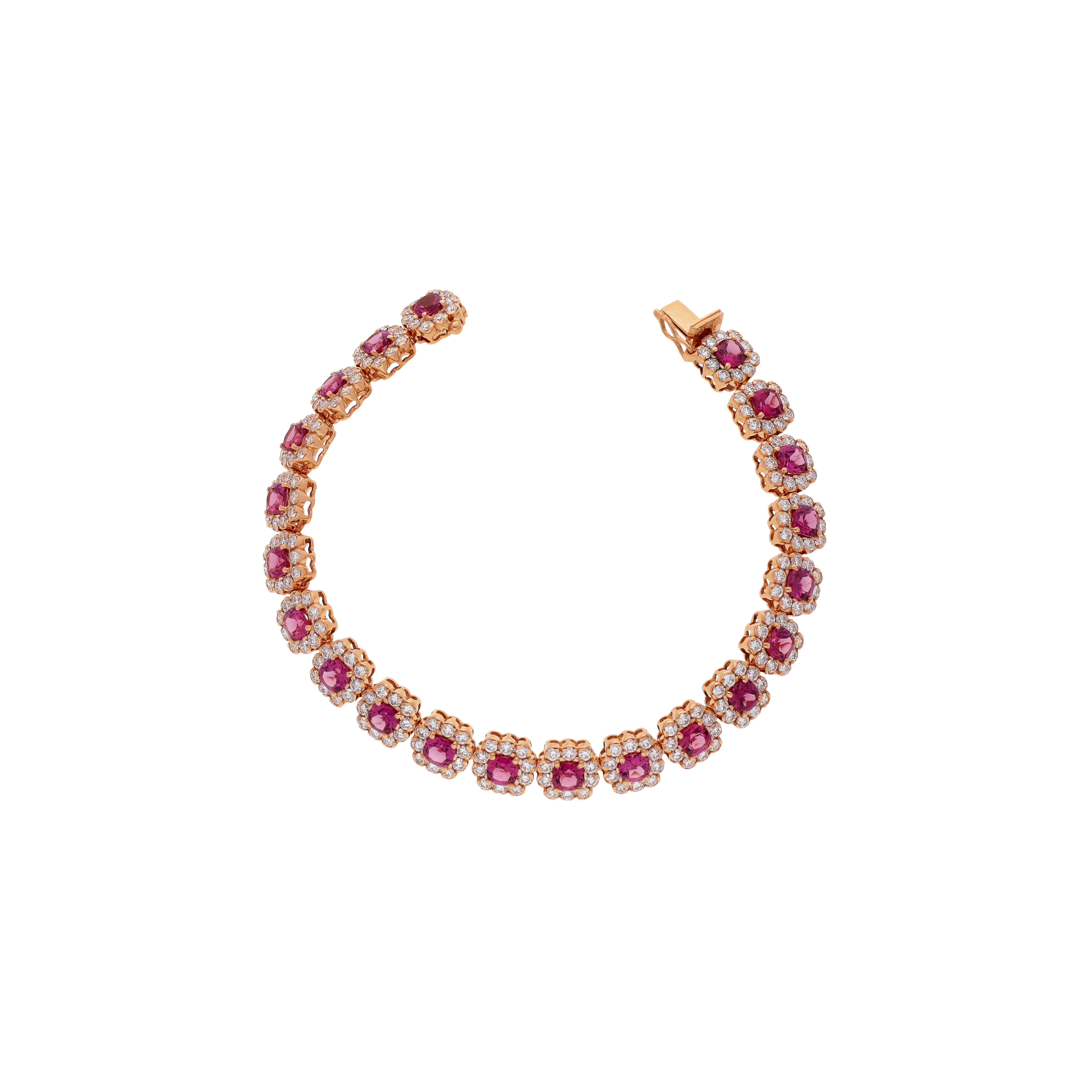 Bartorelli Italian Jewels | BRACCIALE ROSETTE IN ORO ROSA CON DIAMANTI E RODOLITE - 1PU0032279/1 (1)