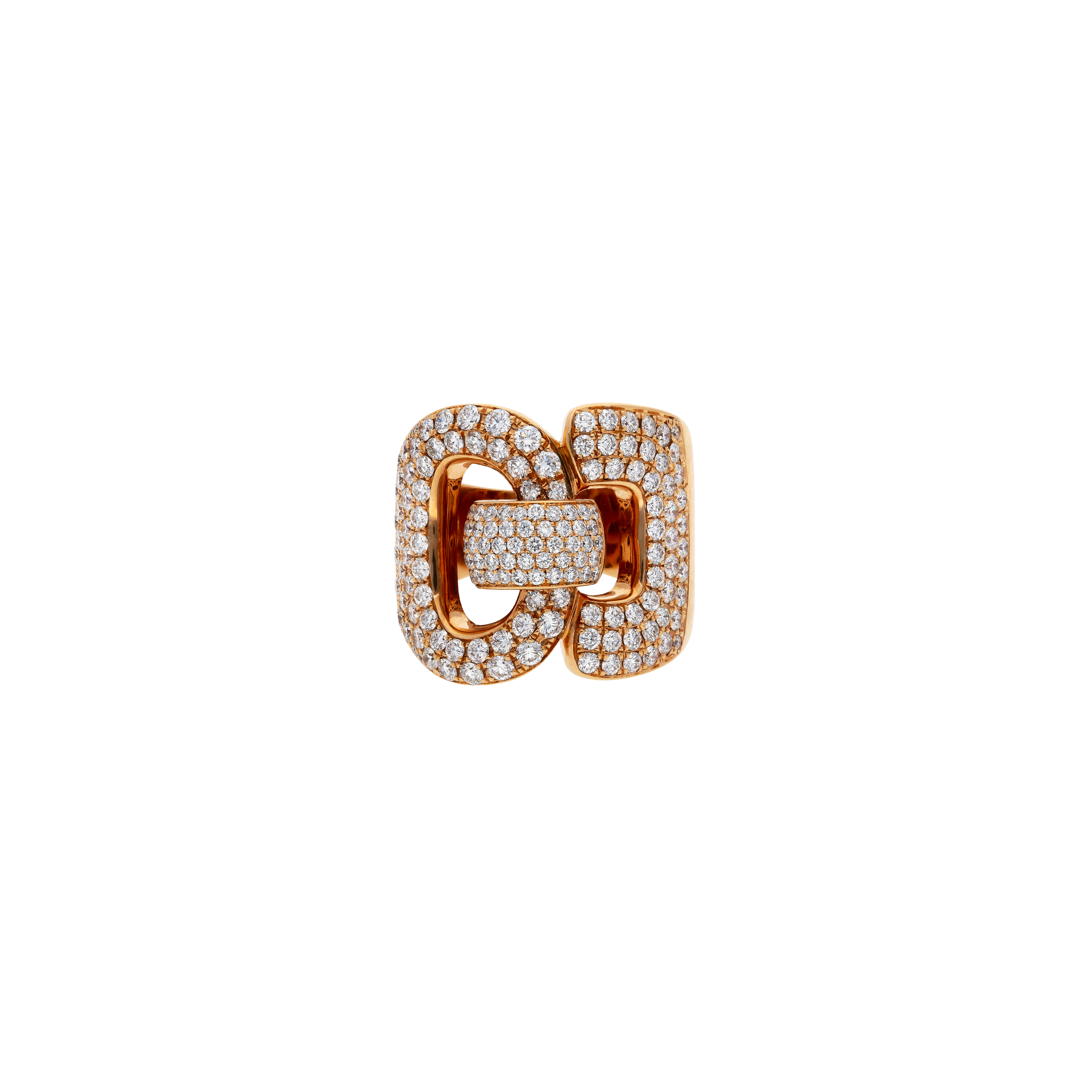 Bartorelli Italian Jewels | ANELLO IN ORO ROSA FIBBIA MEDIA CON PAV&Eacute; DI DIAMANTI - 1AN0032270/3 (2)