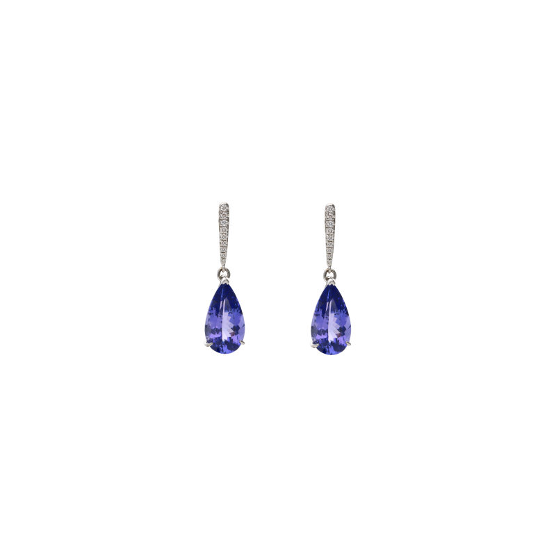 Bartorelli Italian Jewels | ORECCHINI PENDENTI IN ORO BIANCO CON DIAMANTI E TANZANITE - BAOR101 (1)