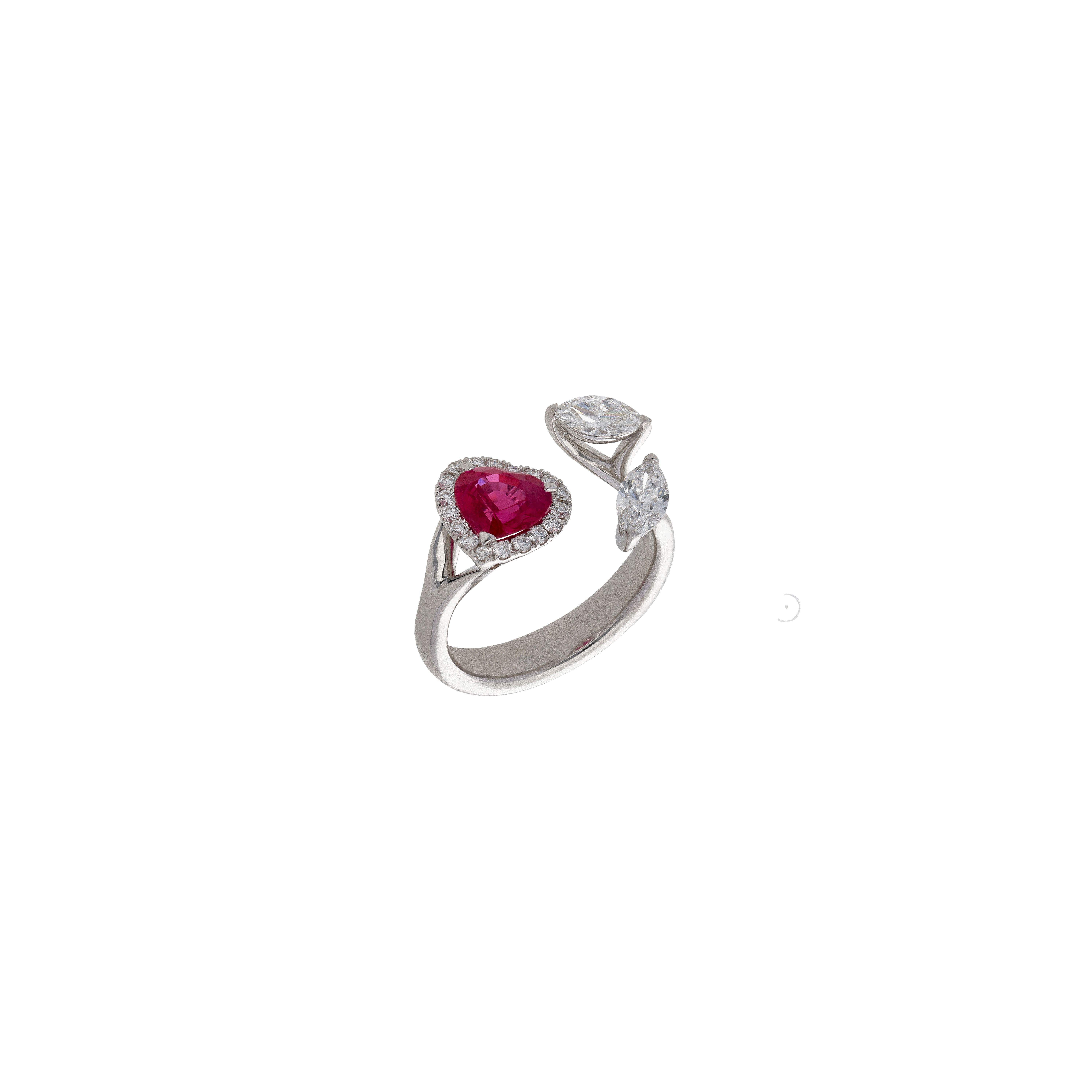 Bartorelli Italian Jewels | ANELLO APERTO CON RUBINO CUORE E DIAMANTI - 159-C525 (1)