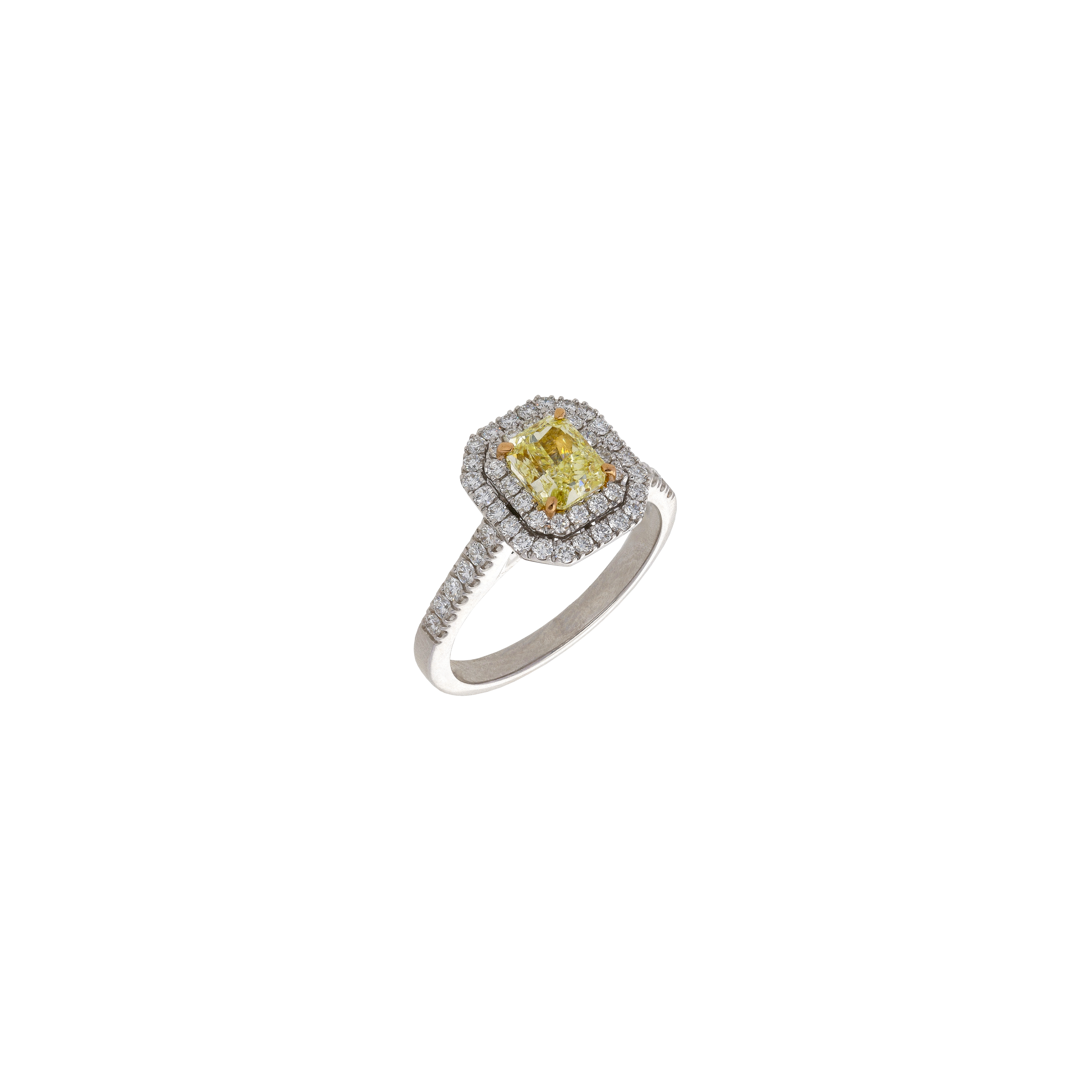 Bartorelli Italian Jewels | ANELLO SOLITARIO IN ORO BIANCO CON DIAMANTE FANCY YELLOW E PAV&Eacute; DI DIAMANTI BIANCHI - 234-6830 (1)