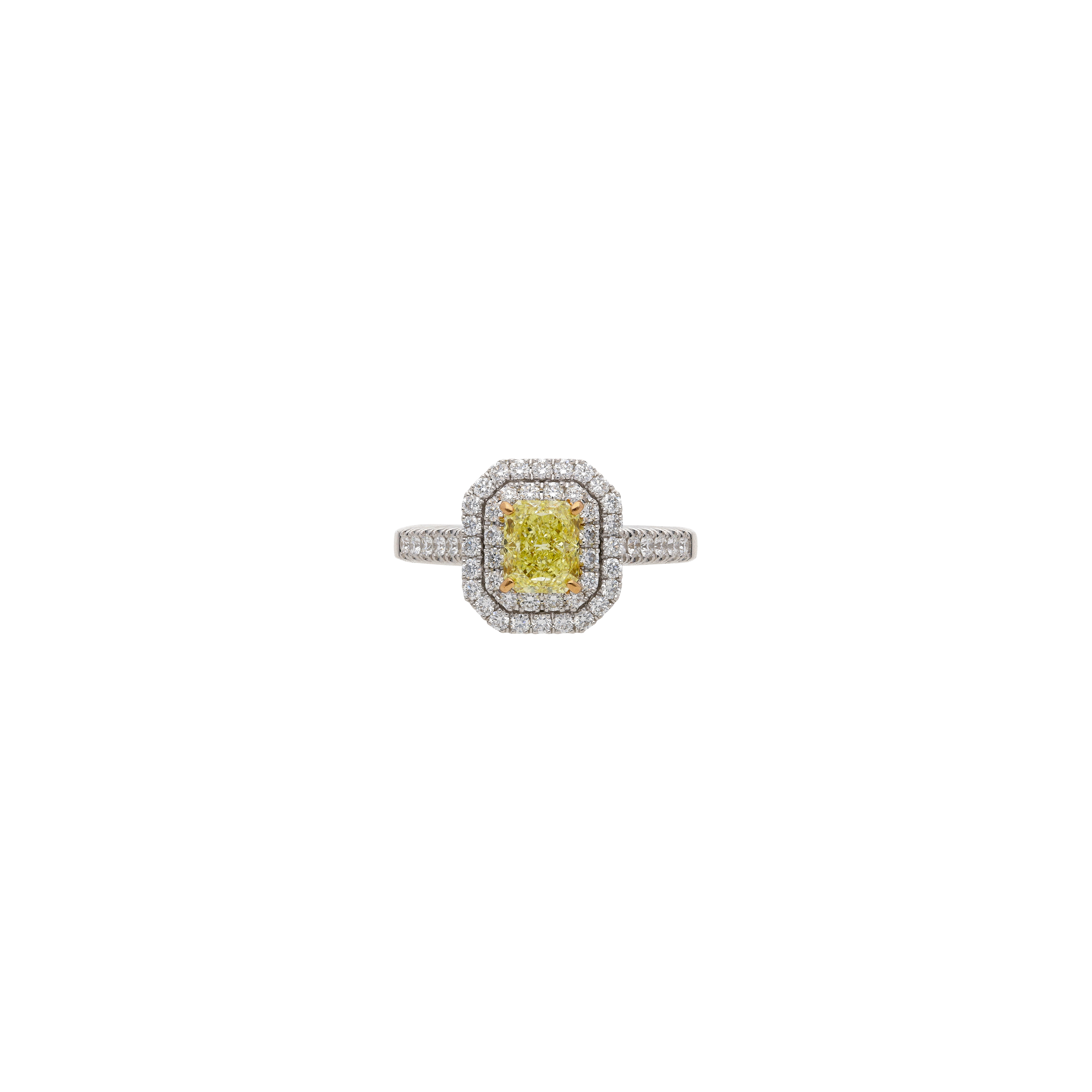 Bartorelli Italian Jewels | ANELLO SOLITARIO IN ORO BIANCO CON DIAMANTE FANCY YELLOW E PAV&Eacute; DI DIAMANTI BIANCHI - 234-6830 (2)