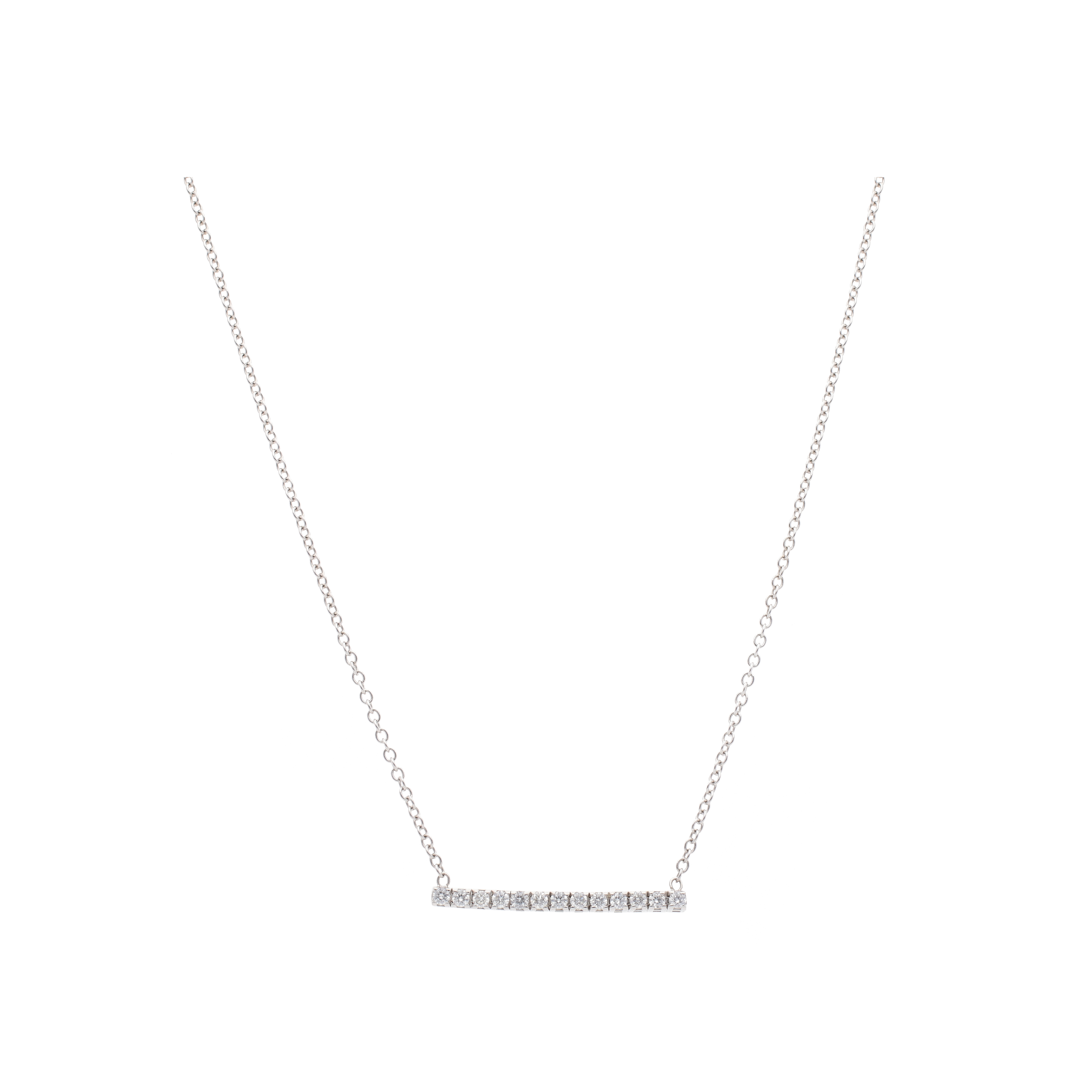 Bartorelli Italian Jewels | COLLANA GIROCOLLO IN ORO BIANCO CON BARRETTA DI DIAMANTI - BACO0059 (1)