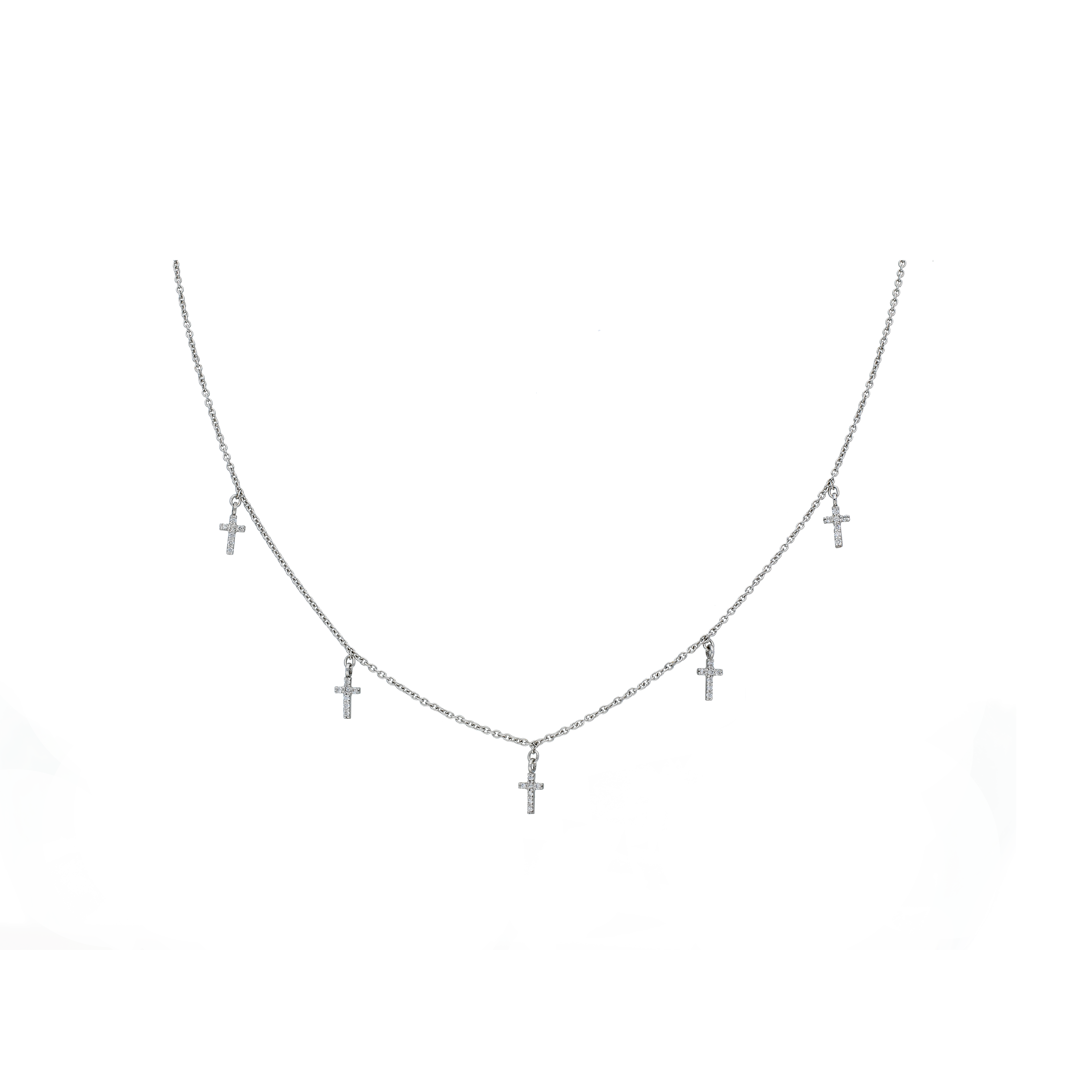 Bartorelli Italian Jewels | GIROCOLLO IN ORO BIANCO CON CROCI DI DIAMANTI - COLL (1)