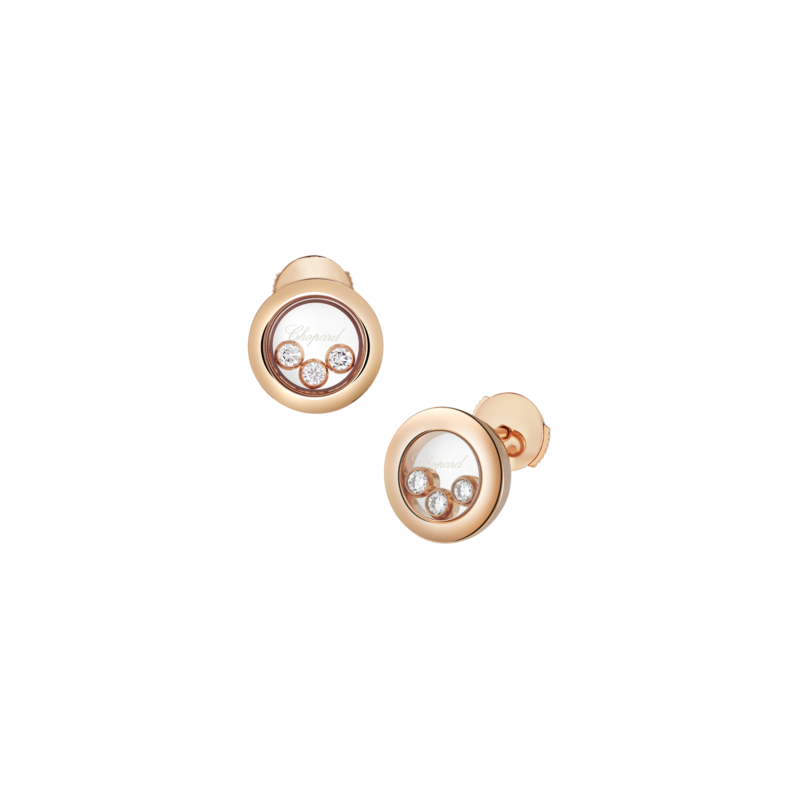 Chopard | CHOPARD - ORECCHINI HAPPY DIAMONDS ICONS, ORO ROSA ETICO, DIAMANTI - 83A018 (1)