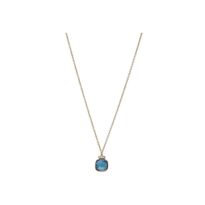 Pomellato | COLLANA NUDO MINI ORO ROSA CON TOPAZIO BLUE LONDON E DIAMANTI - PCC5020O6WHRDB0TL (1)