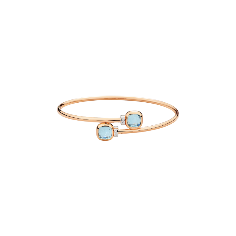 Pomellato | BRACCIALE NUDO MINI ORO ROSA CON TOPAZIO AZZUTTO E BRILLANTI BIANCHI - PBC5020O6WHRDB0YY (2)