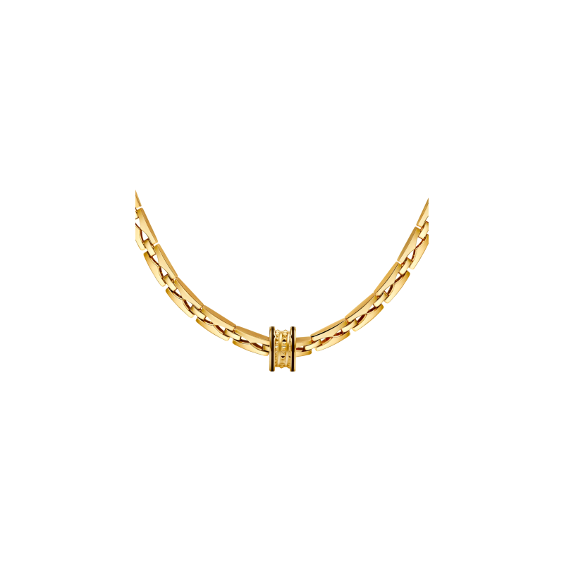Bulgari | COLLANA B.ZERO1 IN ORO GIALLO CON ELEMENTO ROCK IN CERAMICA NERA - CL860520 (1)