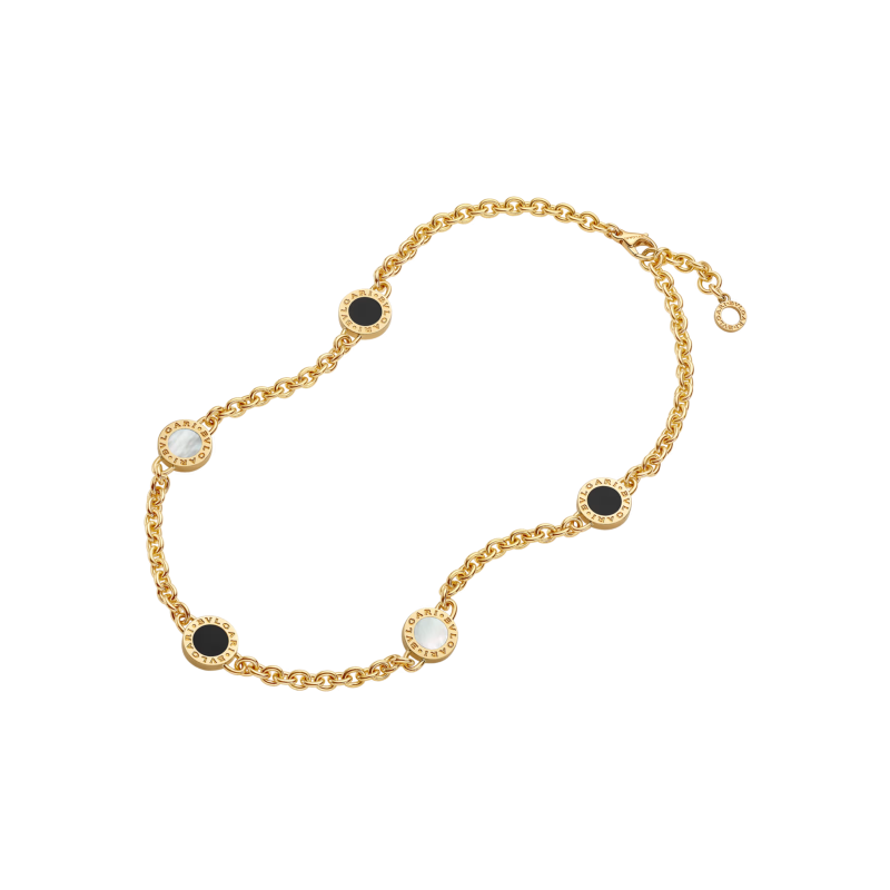 Bulgari | COLLANA BVLGARI BVLGARI 50TH ANNIVERSARY IN ORO GIALLO CON ELEMENTI IN MADREPERLA E ONICE - CL860454 (2)