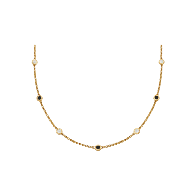 Bulgari | COLLANA SAUTOIR BVLGARI BVLGARI 50TH ANNIVERSARY IN ORO GIALLO CON ELEMENTI IN MADREPERLA E ONICE - CL860487 (1)