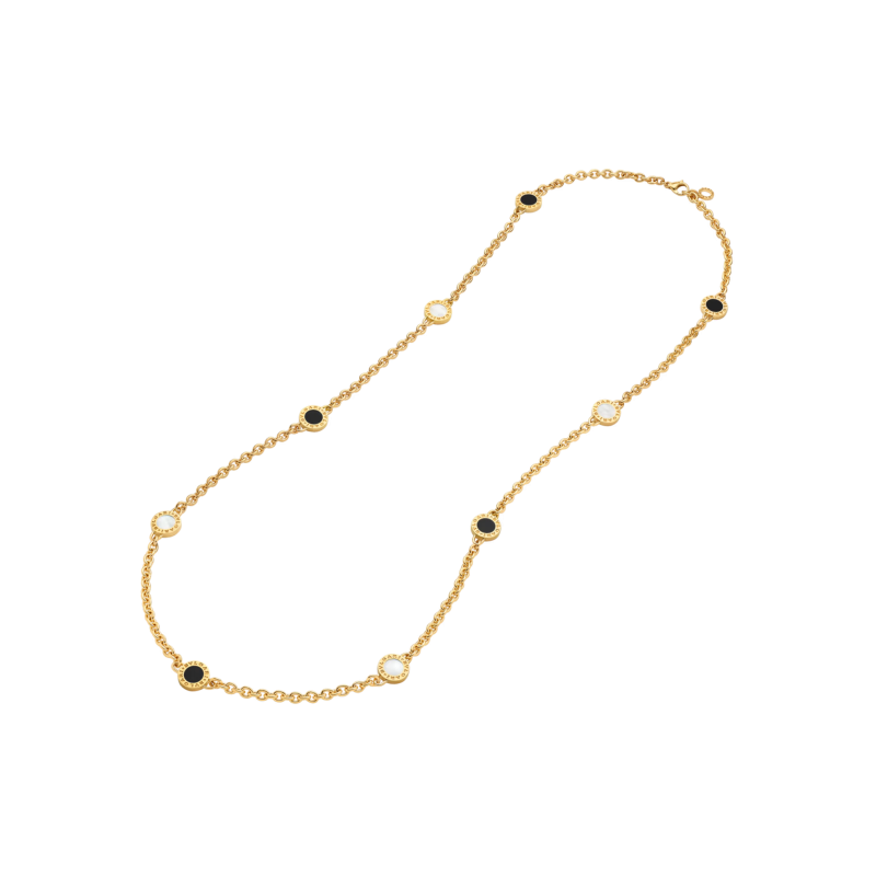Bulgari | COLLANA SAUTOIR BVLGARI BVLGARI 50TH ANNIVERSARY IN ORO GIALLO CON ELEMENTI IN MADREPERLA E ONICE - CL860487 (2)