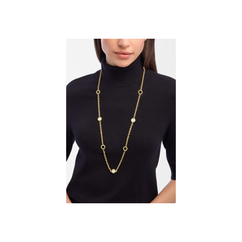 Bulgari | COLLANA SAUTOIR BVLGARI BVLGARI 50TH ANNIVERSARY IN ORO GIALLO CON ELEMENTI IN MADREPERLA E ONICE - CL860487 (5)