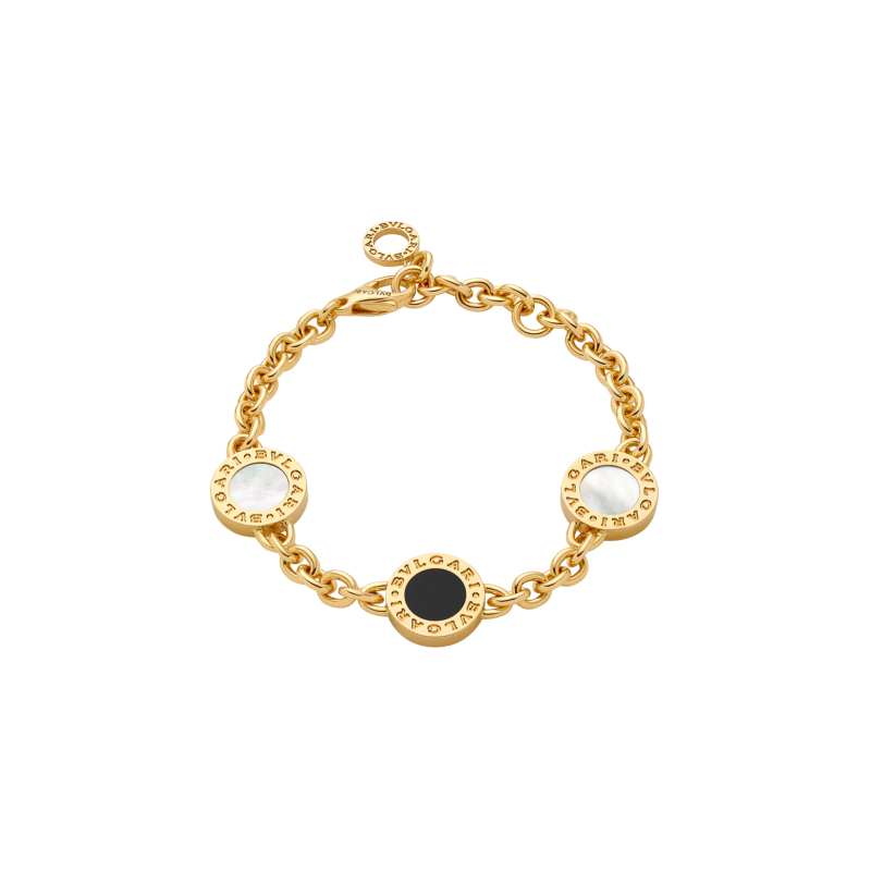 Bulgari | BRACCIALE BVLGARI BVLGARI 50TH ANNIVERSARY IN ORO GIALLO CON ELEMENTI IN MADREPERLA E ONICE - BR860463 (1)