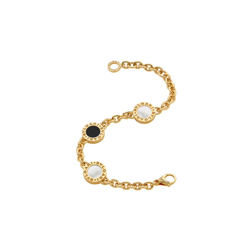 Bulgari | BRACCIALE BVLGARI BVLGARI 50TH ANNIVERSARY IN ORO GIALLO CON ELEMENTI IN MADREPERLA E ONICE - BR860463 (2)